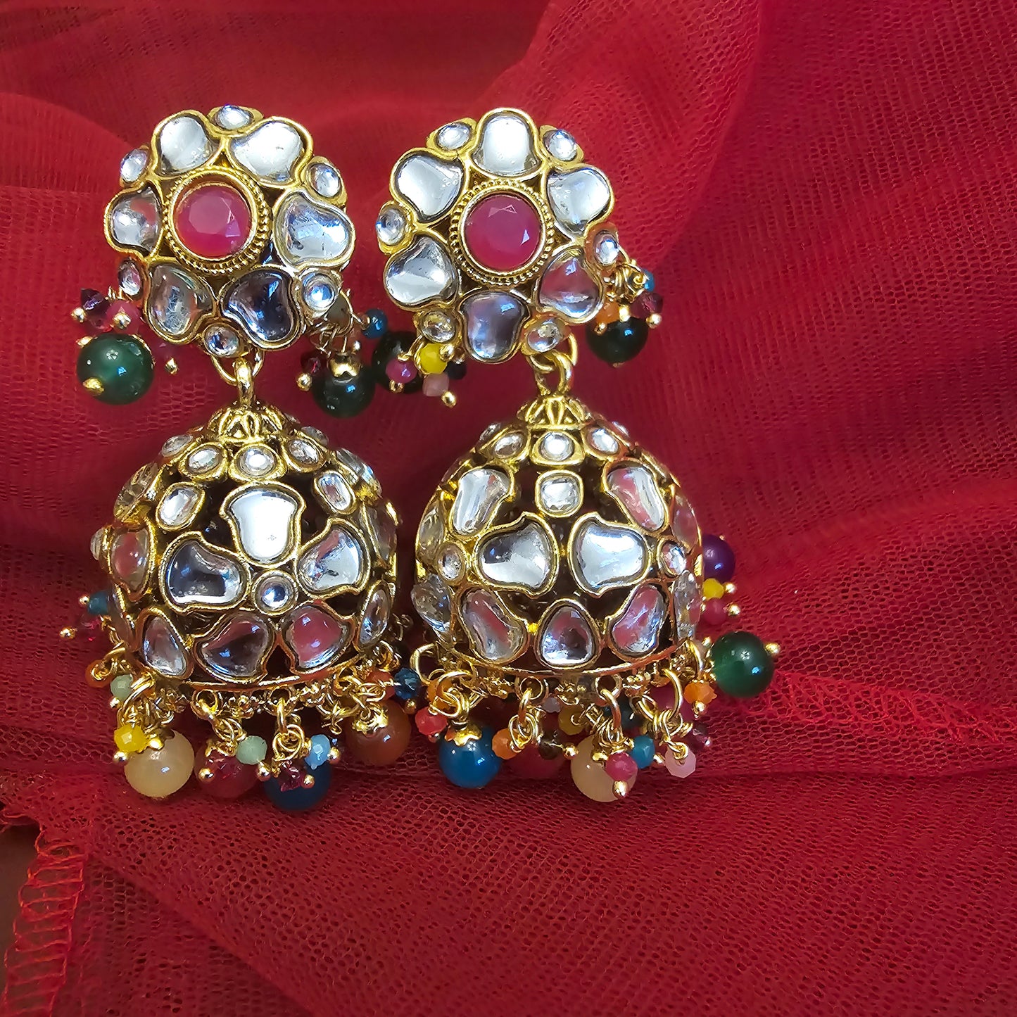 Polki Jhumki Earrings