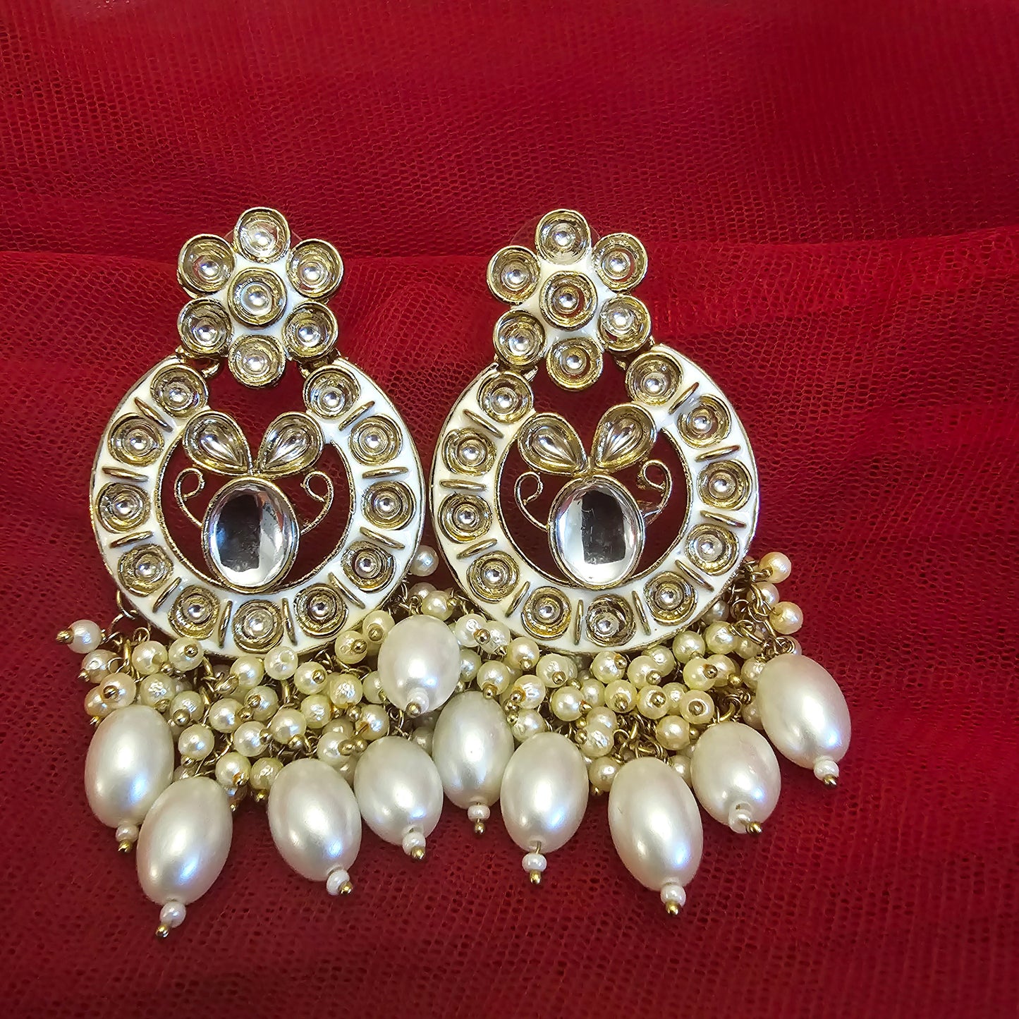 White Pearl Earrings