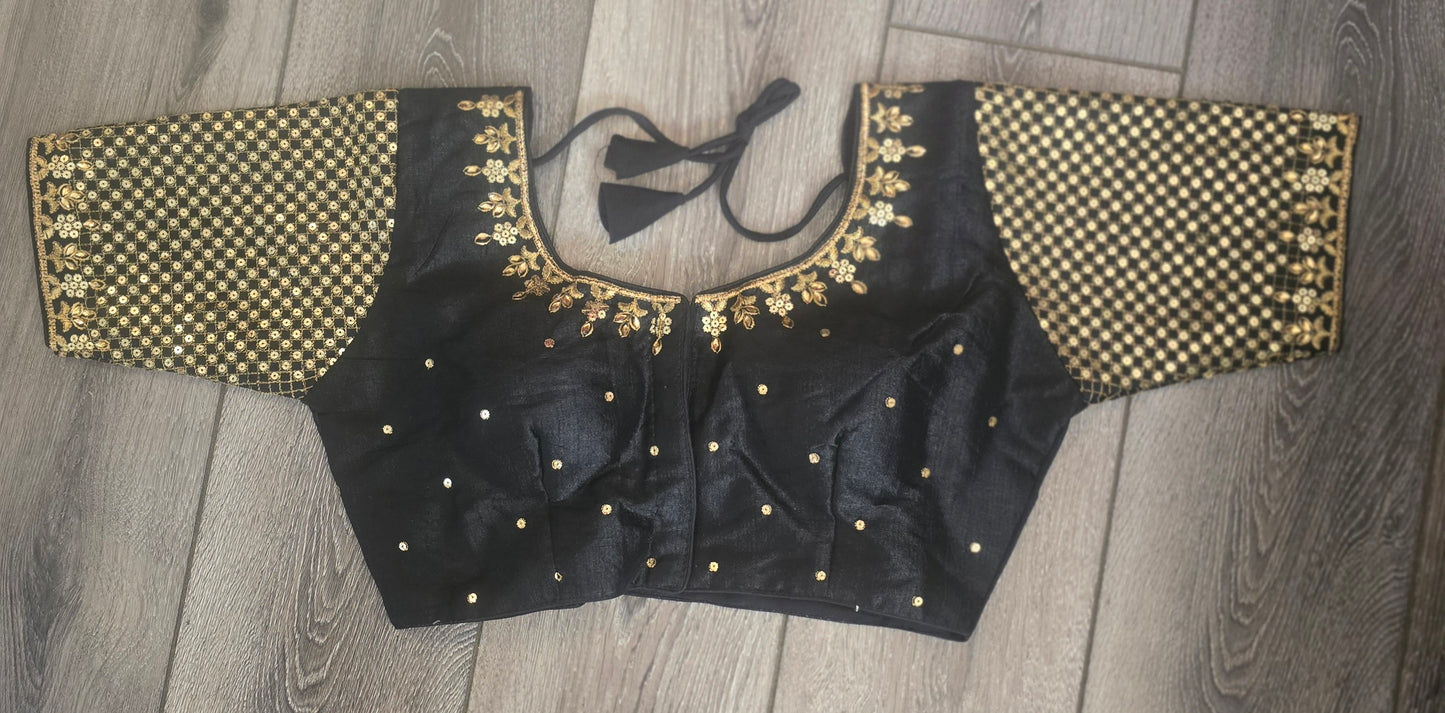 Black Designer Embroidery Stitched Blouses