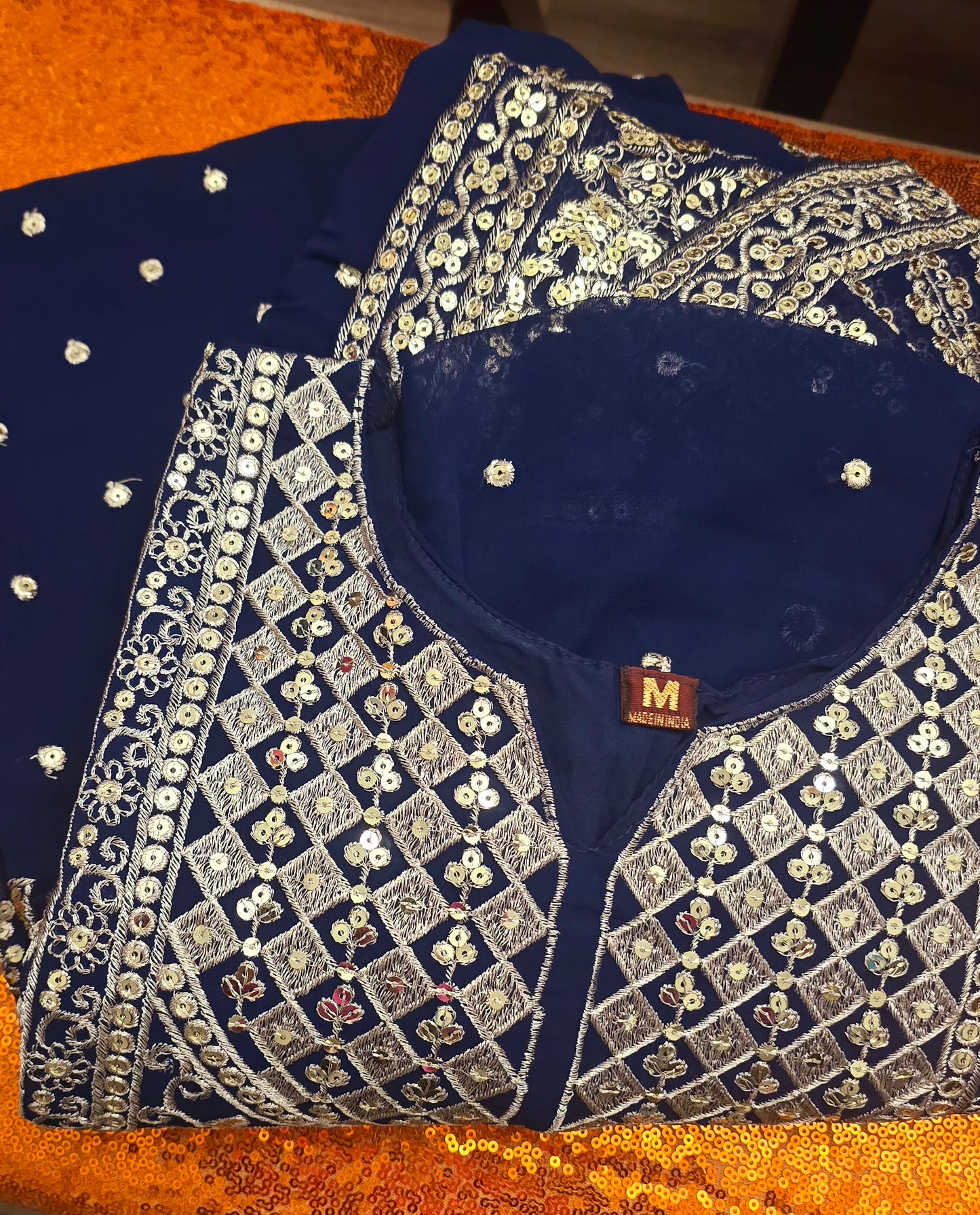Blue Georgette Embroidery Suit