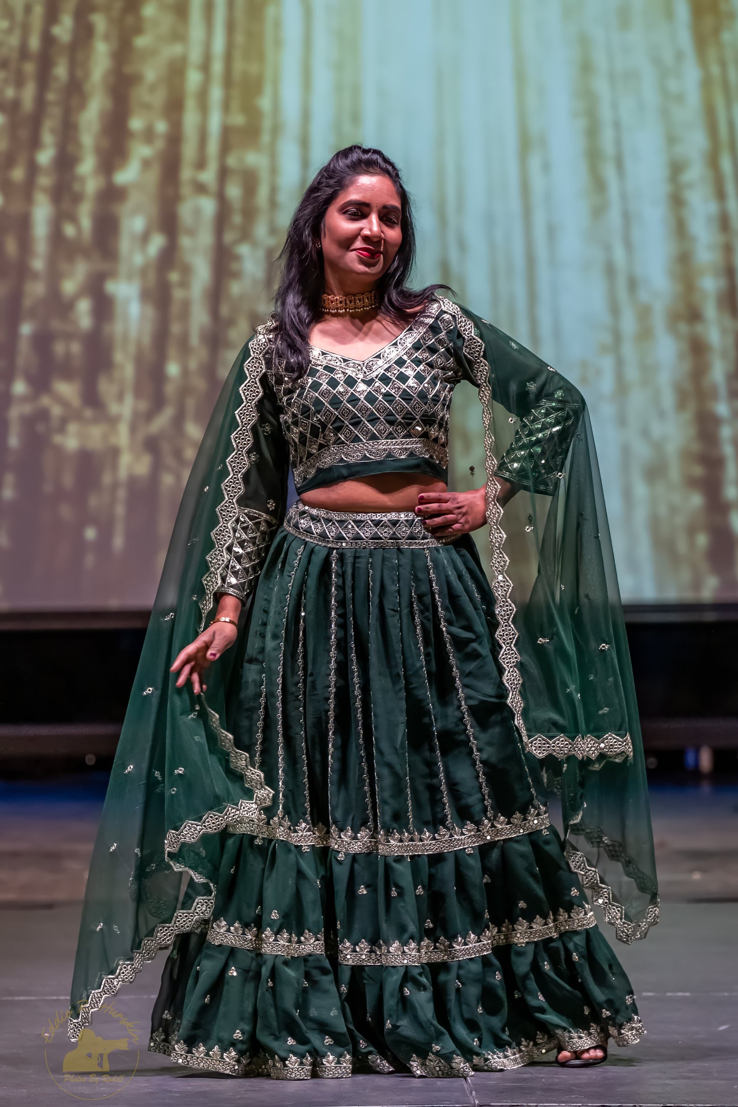 Lightweight Green Georgette Lehenga