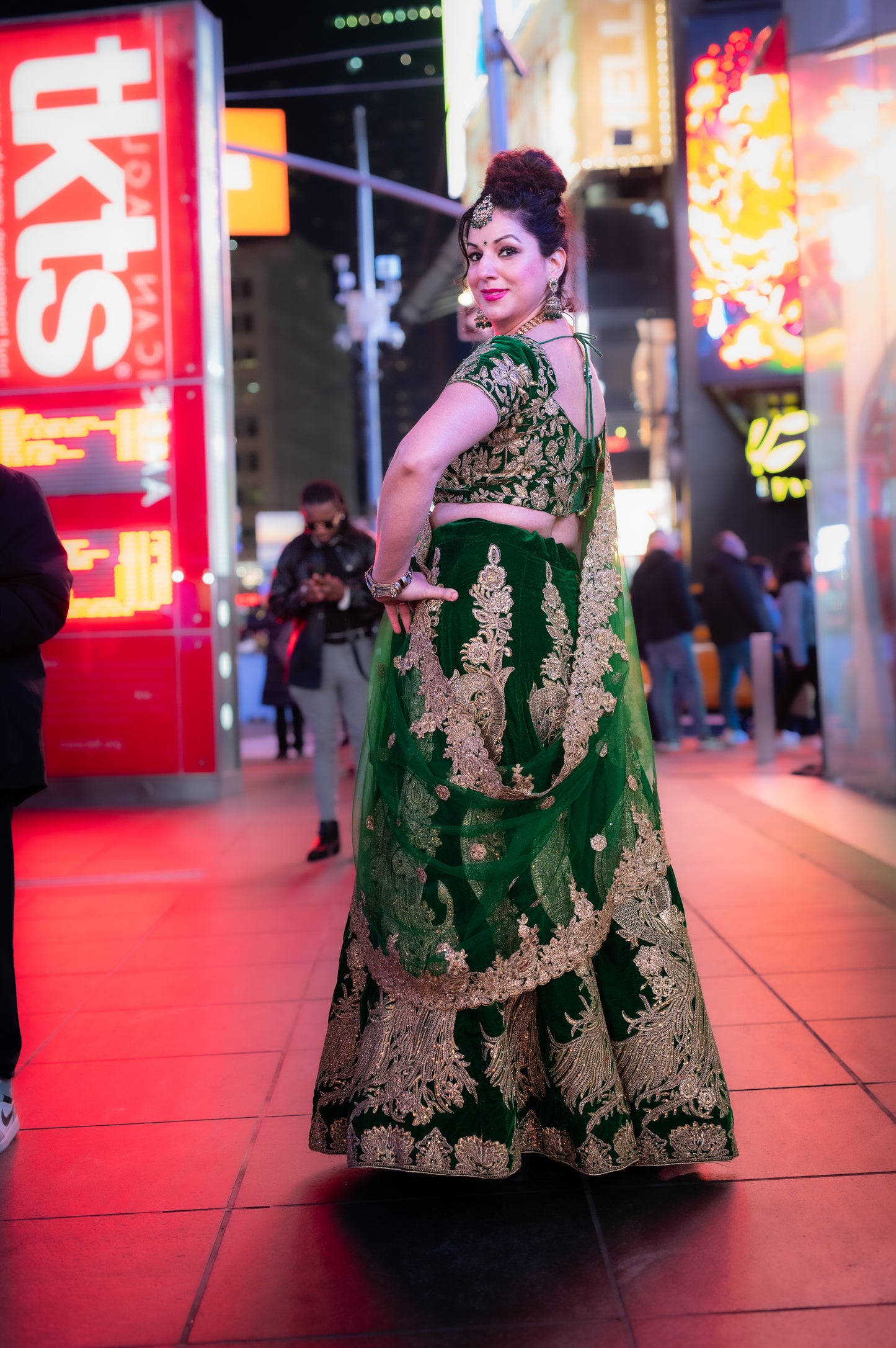 Green Velvet Lehenga ( NYFW 3)