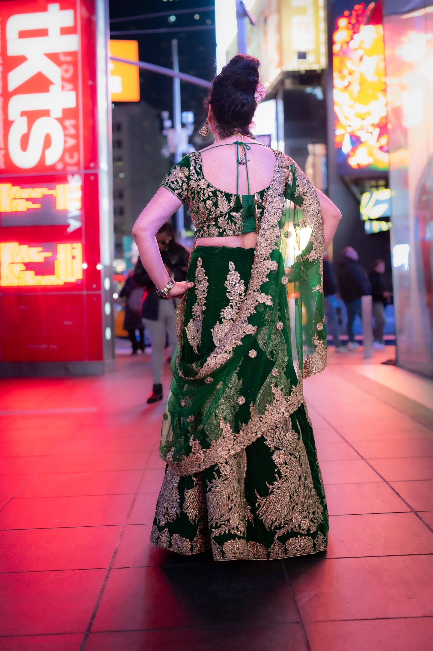 Green Velvet Lehenga ( NYFW 3)
