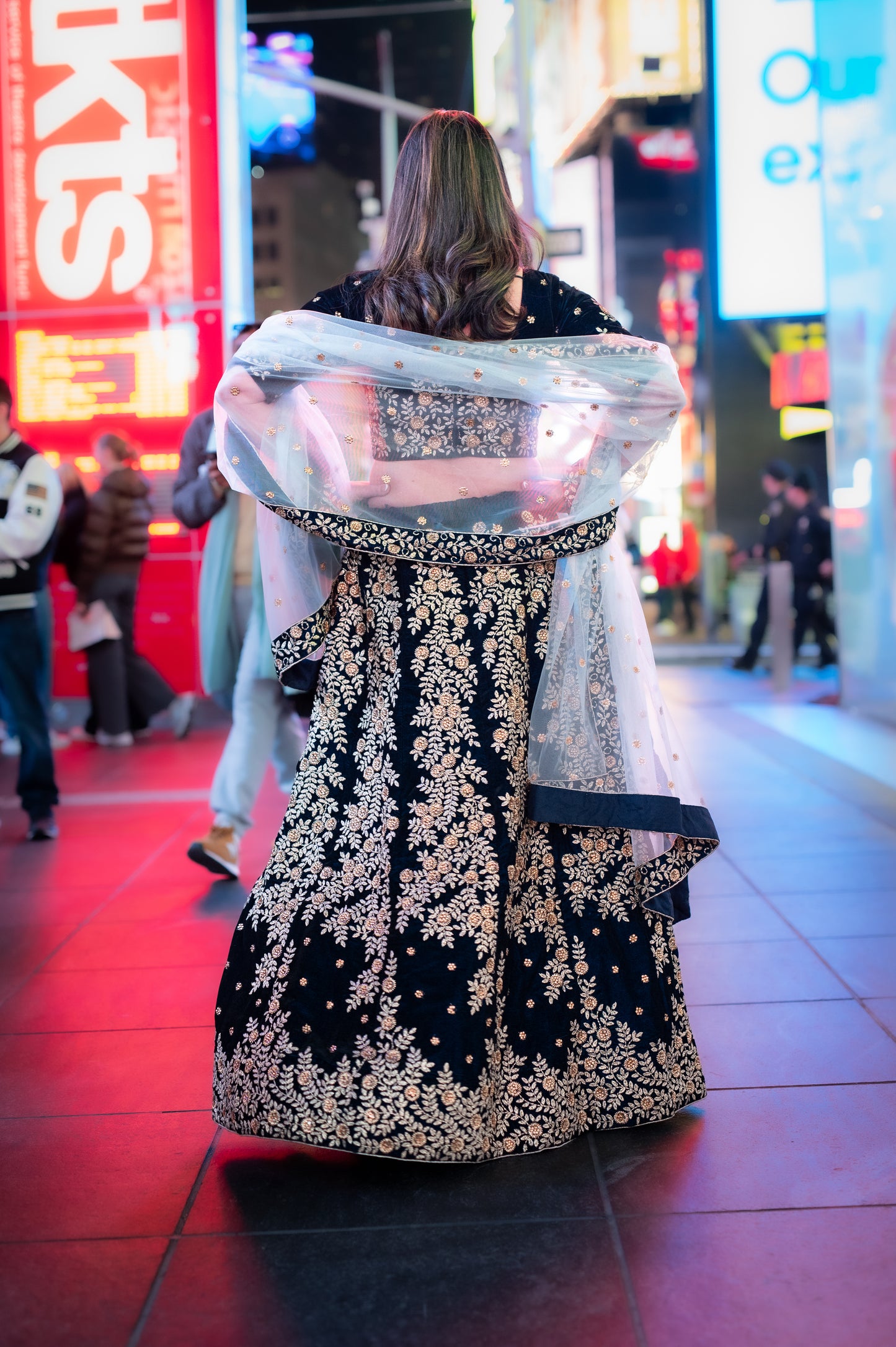 Velvet Navy Blue Lehenga ( NYFW 2)