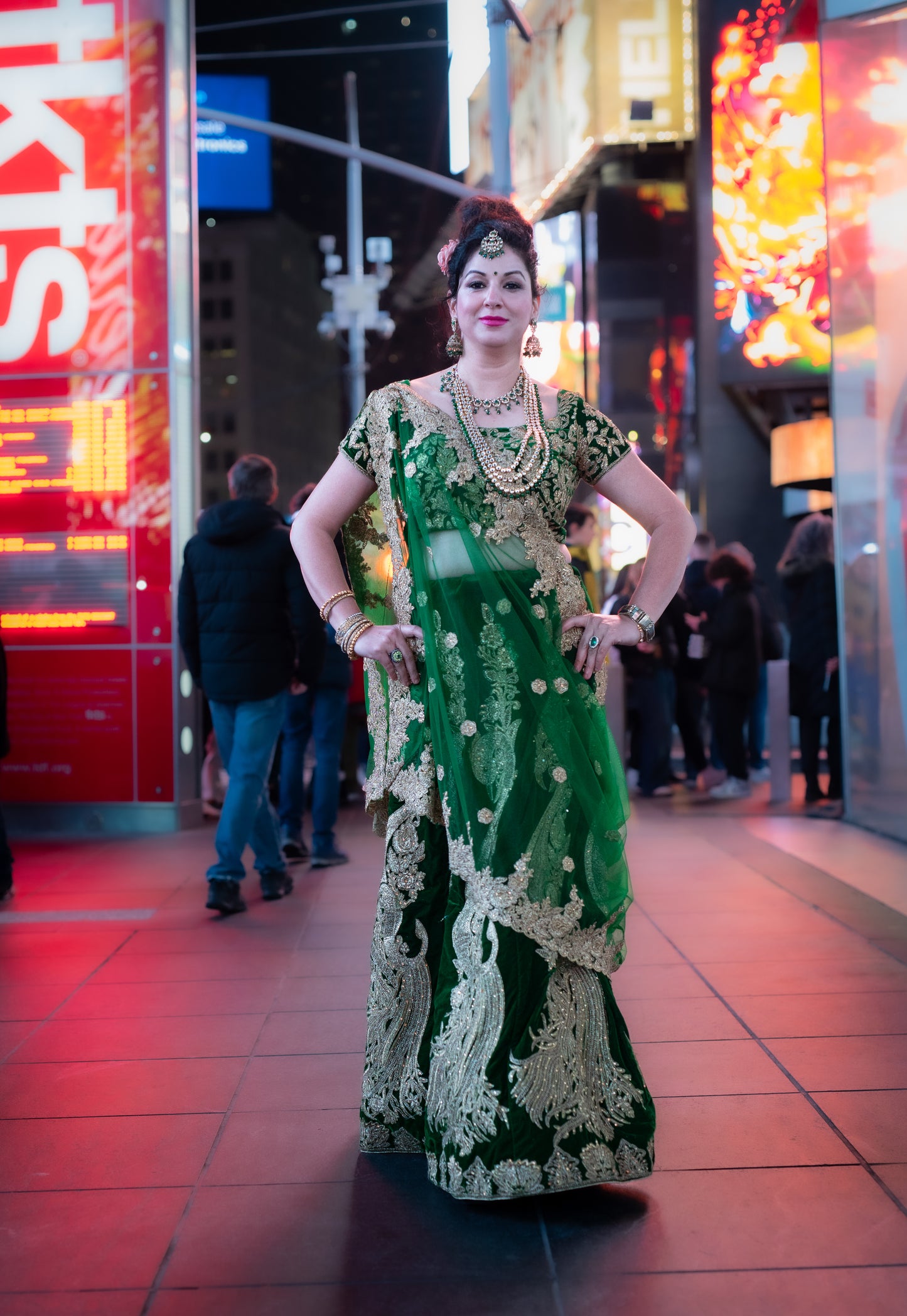 Green Velvet Lehenga ( NYFW 3)