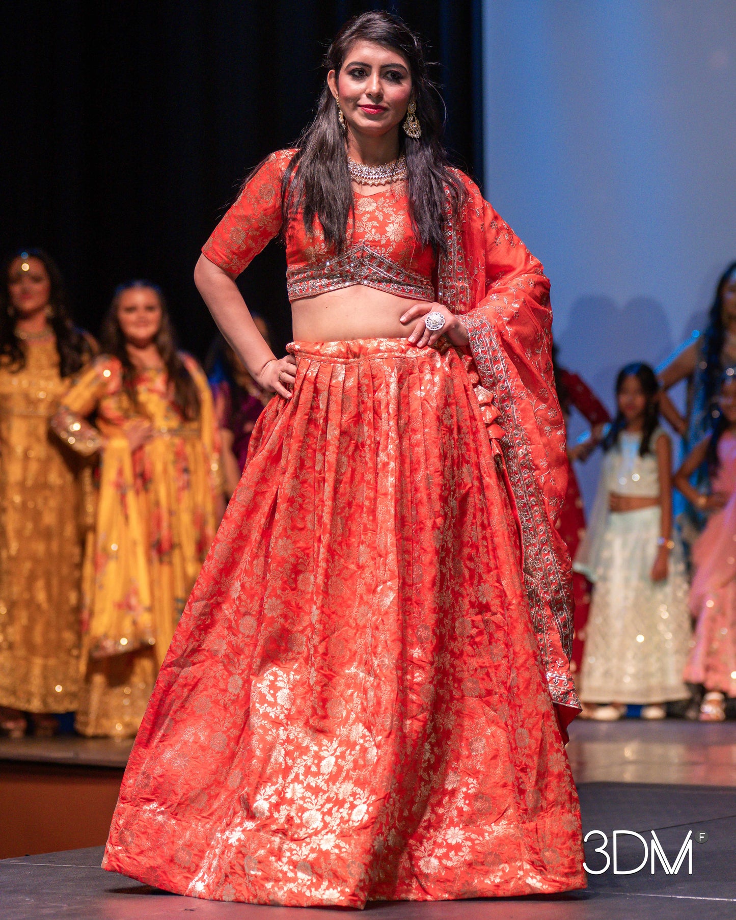 Orange Pure Viscose Lehenga