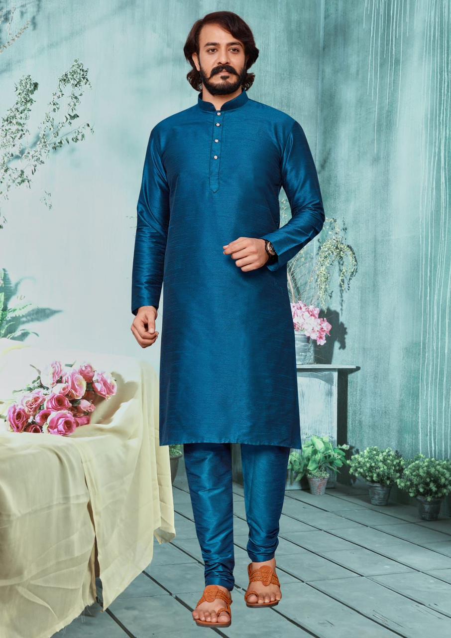 Mens Silk Kurta Pajama Set