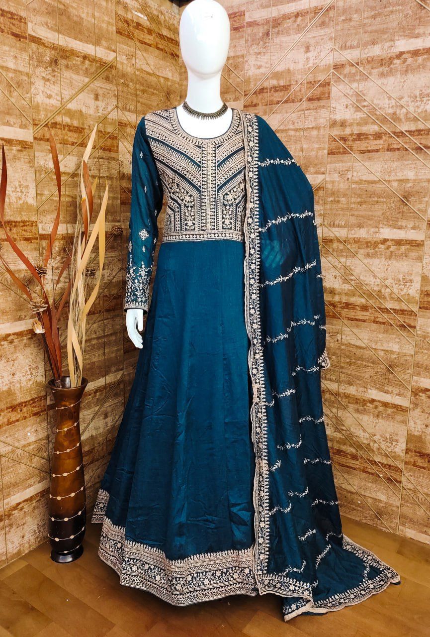 Embroidery Silk Gown