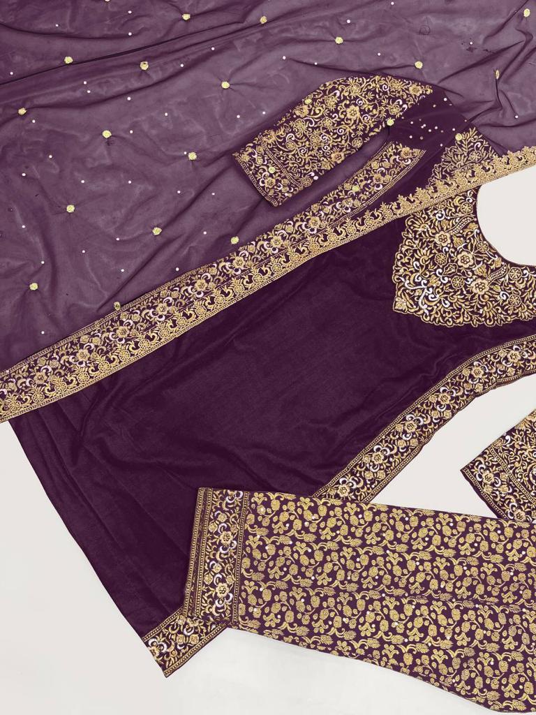 Velvet Suit with Brocade Pants