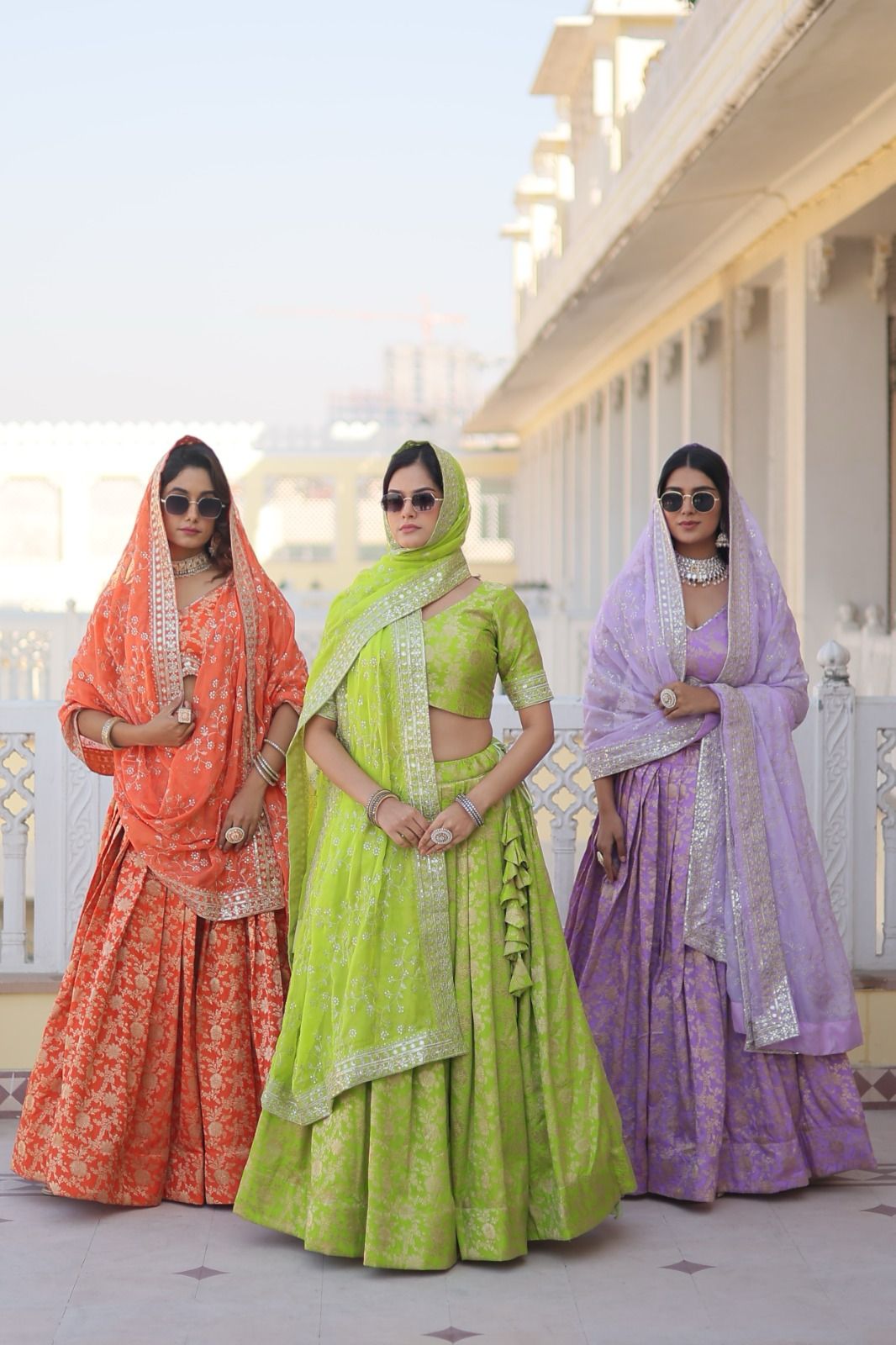 Lime Green Pure Viscose Lehenga