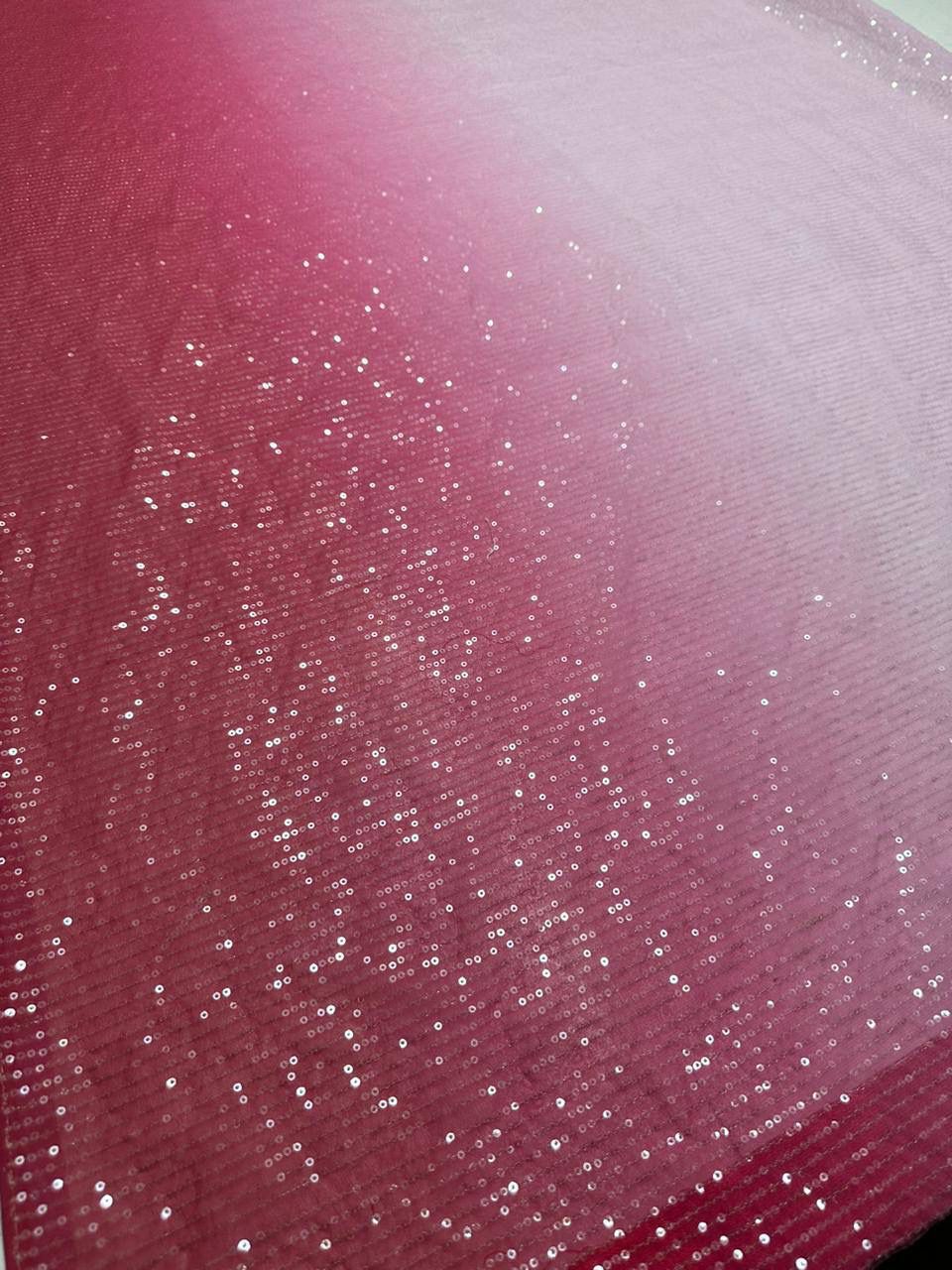 Pink Double Tone Sequence Saree with Stiched Blouse