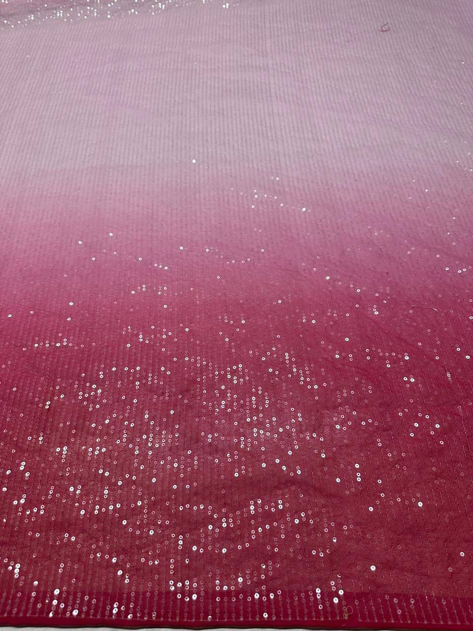 Pink Double Tone Sequence Saree with Stiched Blouse