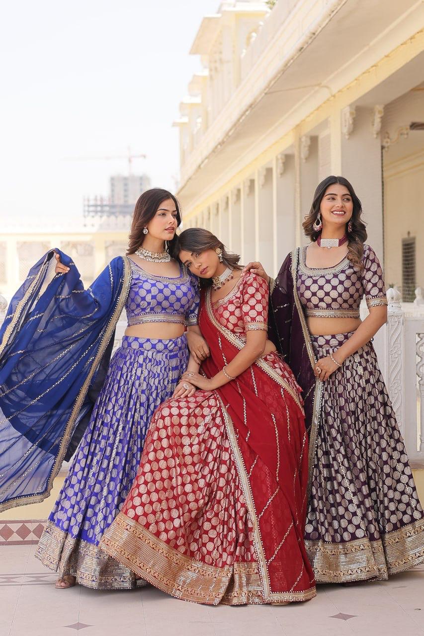 Blue Viscose Lehenga