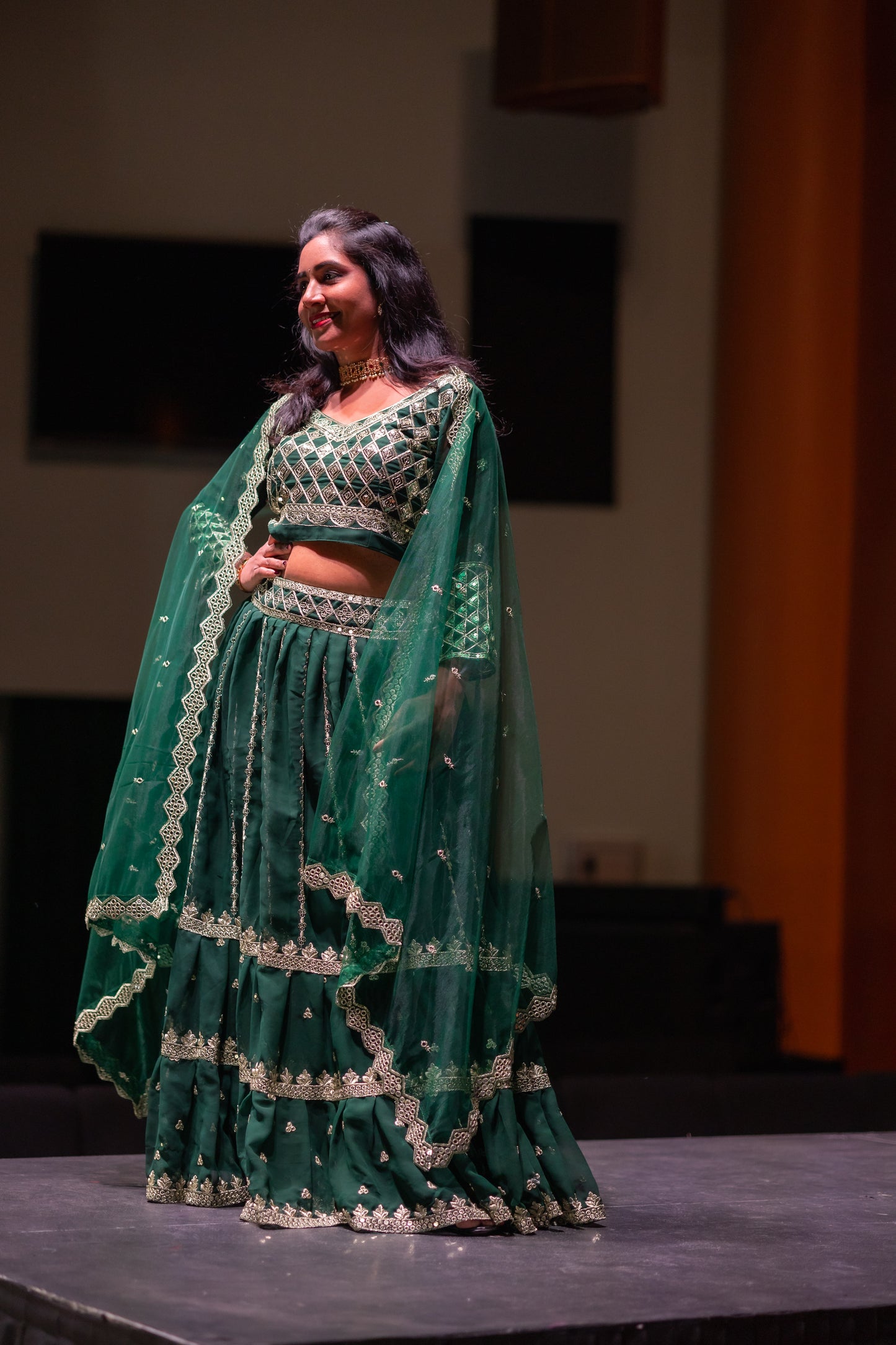 Lightweight Green Georgette Lehenga