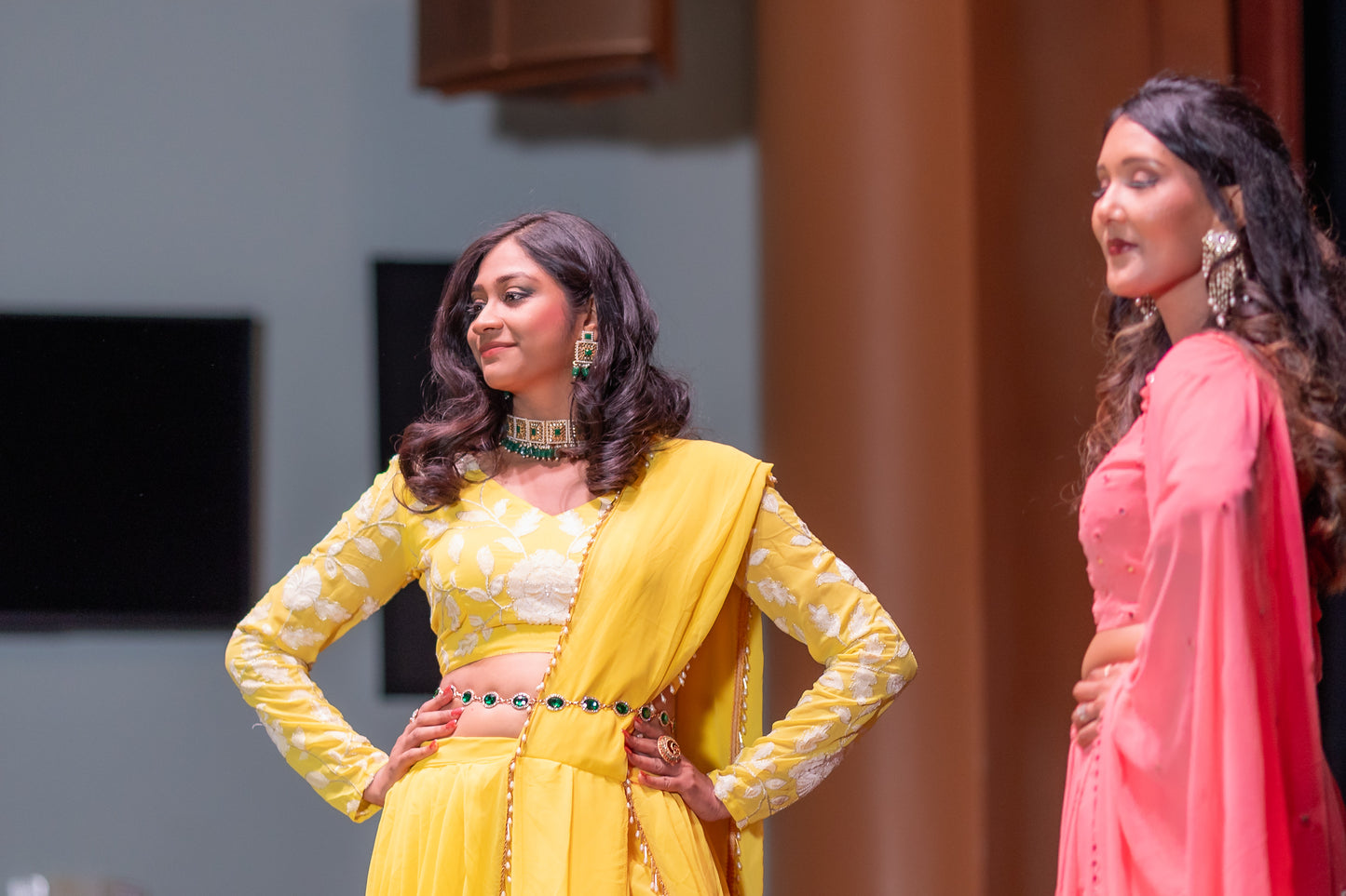 Yellow Georgette Saree Gown