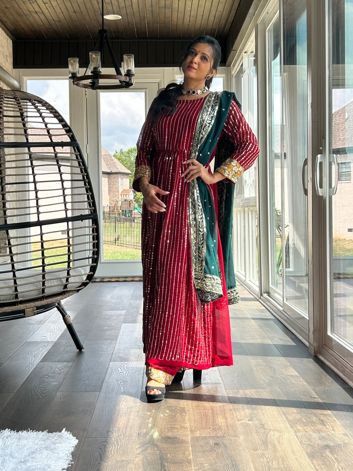 Nayra Cut Long Kurti with Plazzo