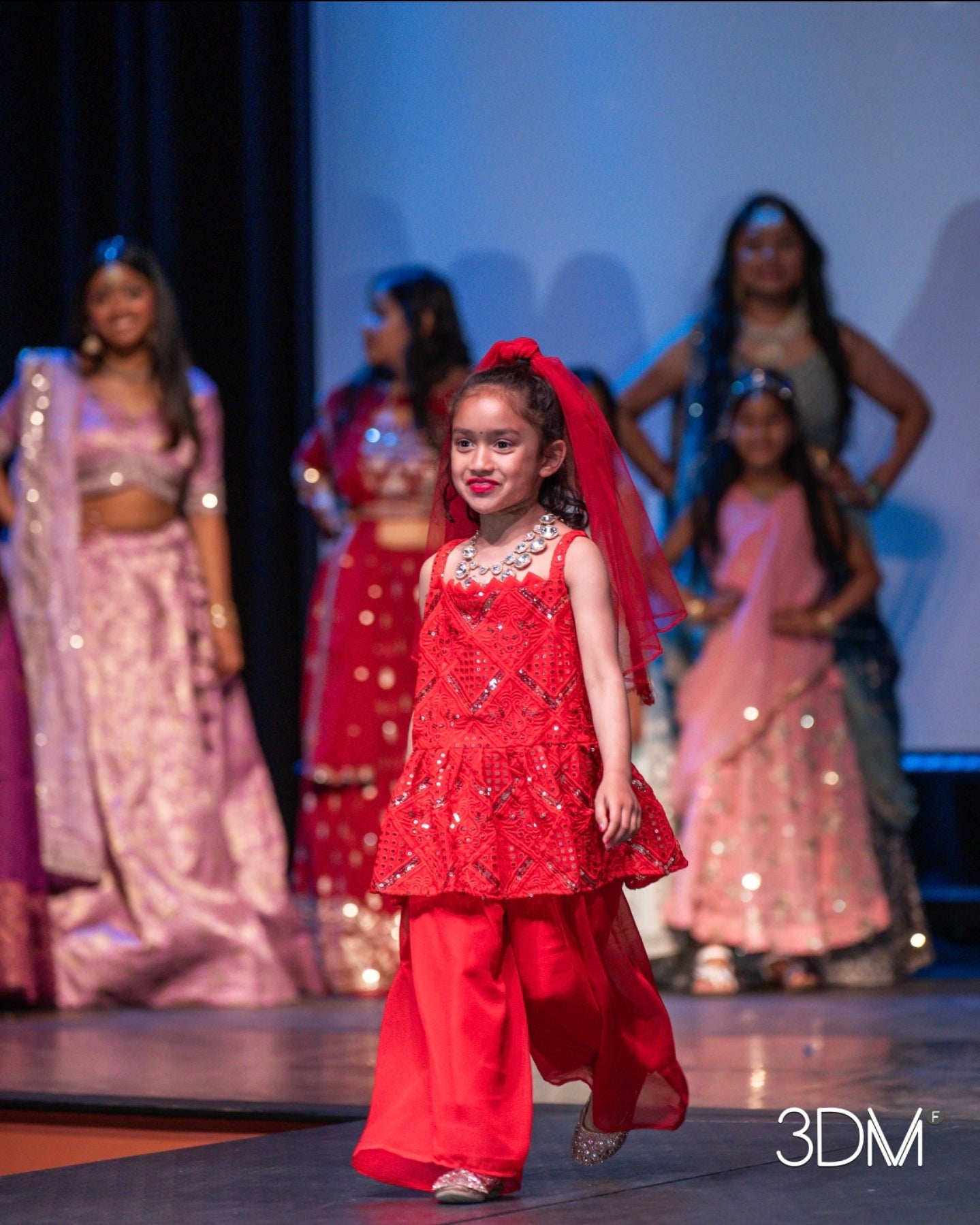 Girls Red Sharara Suit