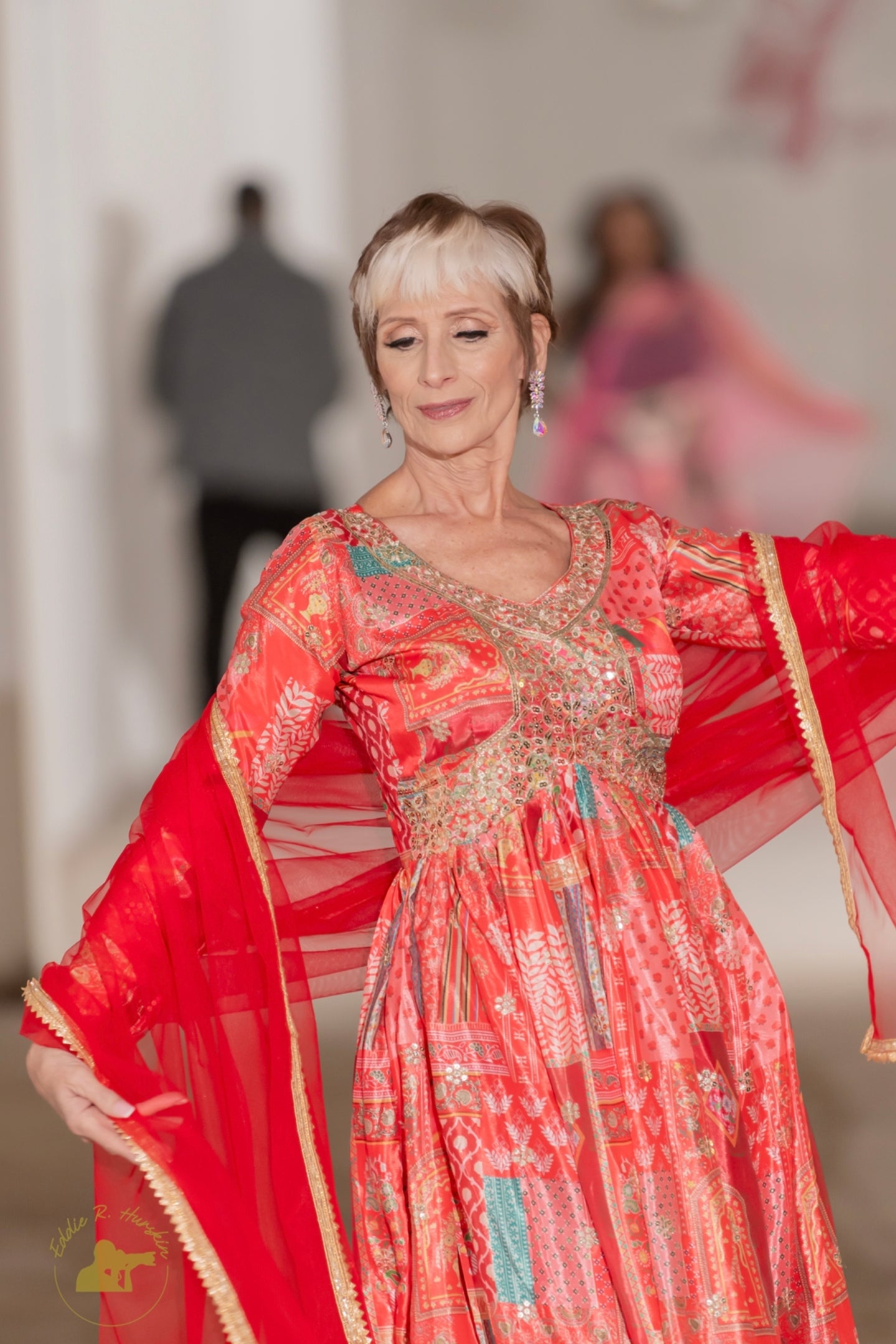 Red Aliya Cut Gown