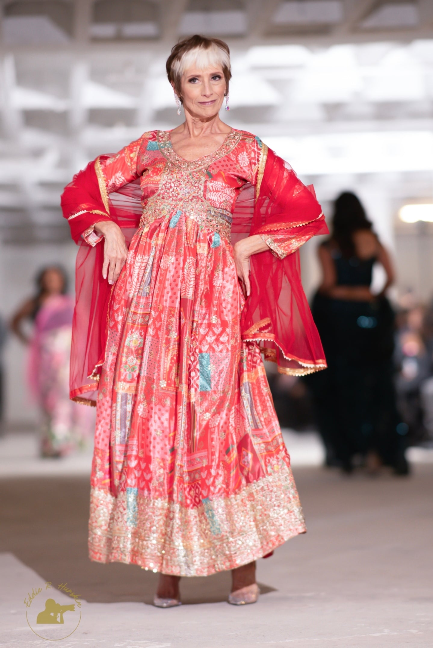 Red Aliya Cut Gown