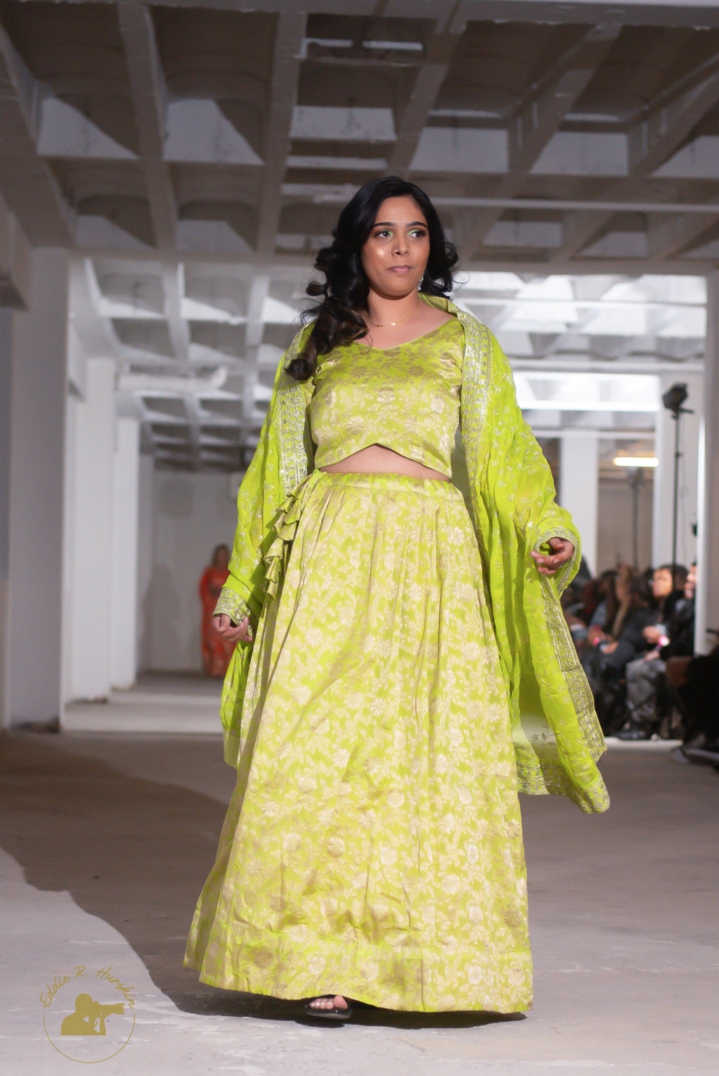 Lime Green Pure Viscose Lehenga