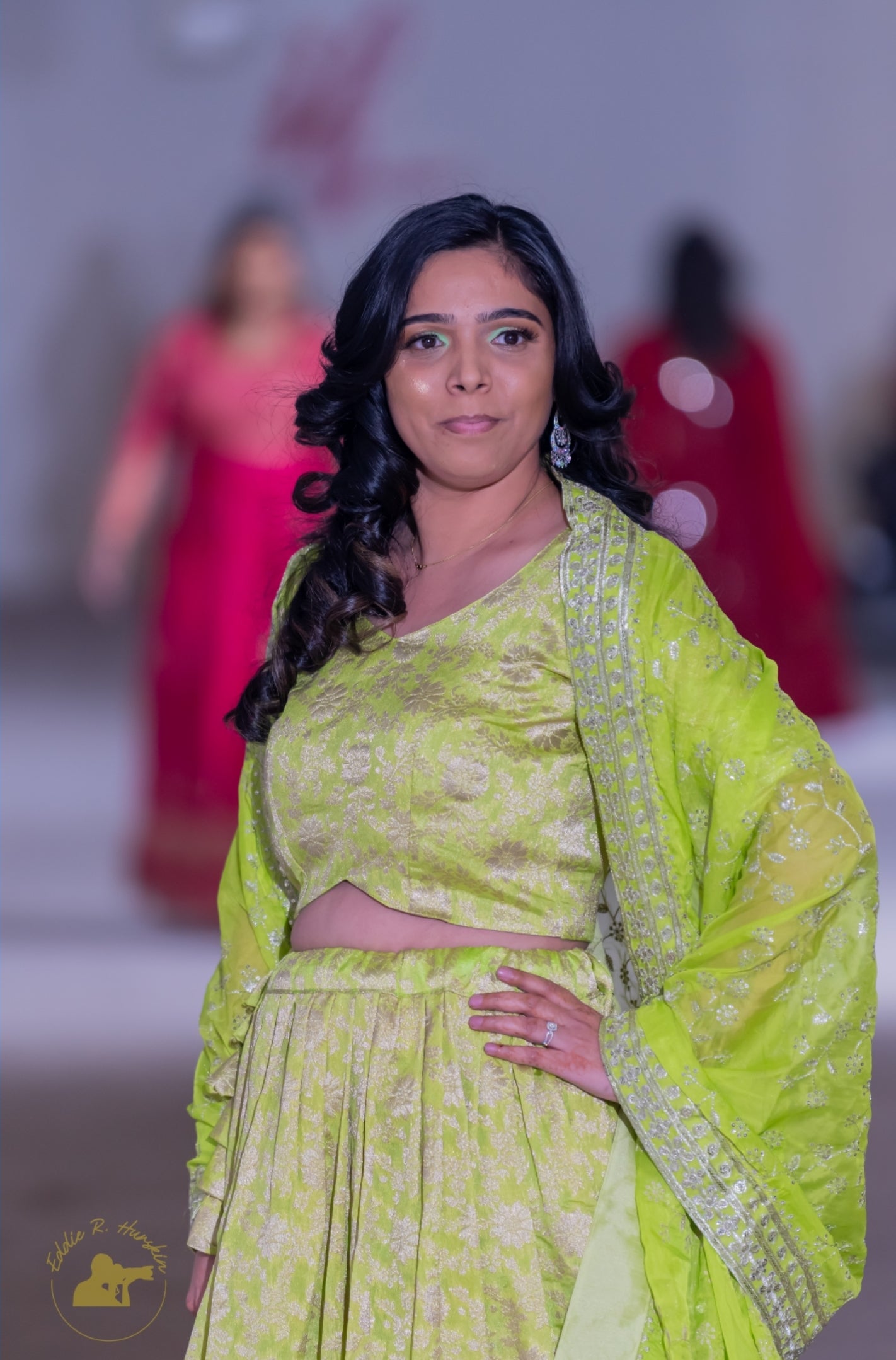 Lime Green Pure Viscose Lehenga