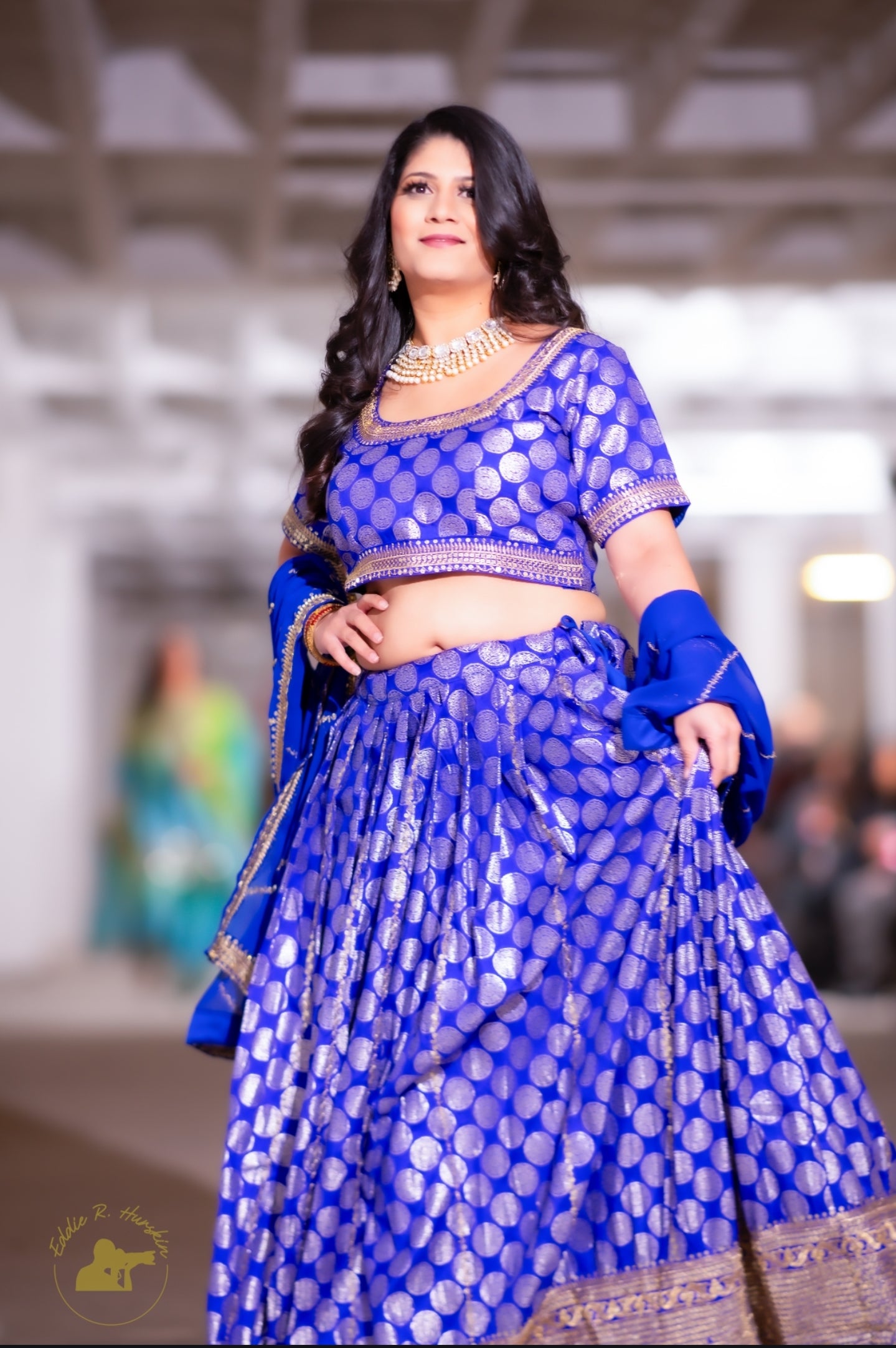 Blue Viscose Lehenga