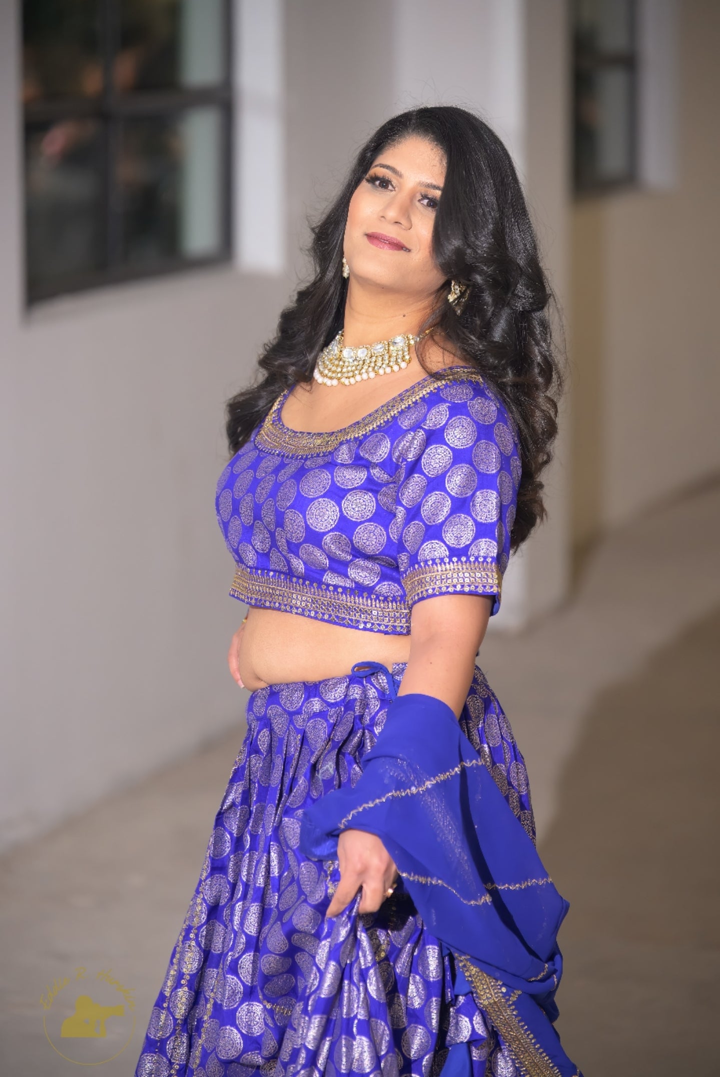 Blue Viscose Lehenga