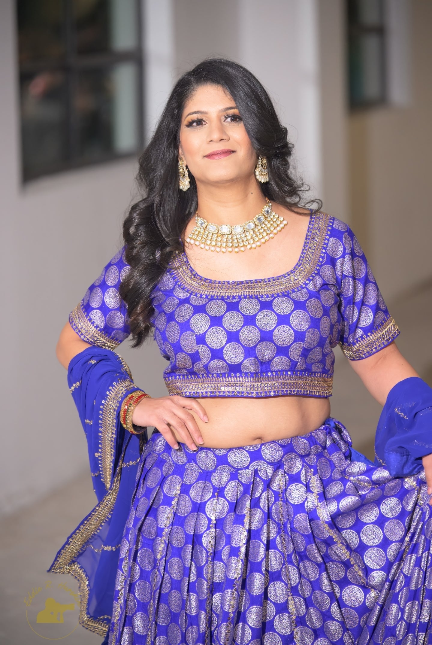 Blue Viscose Lehenga