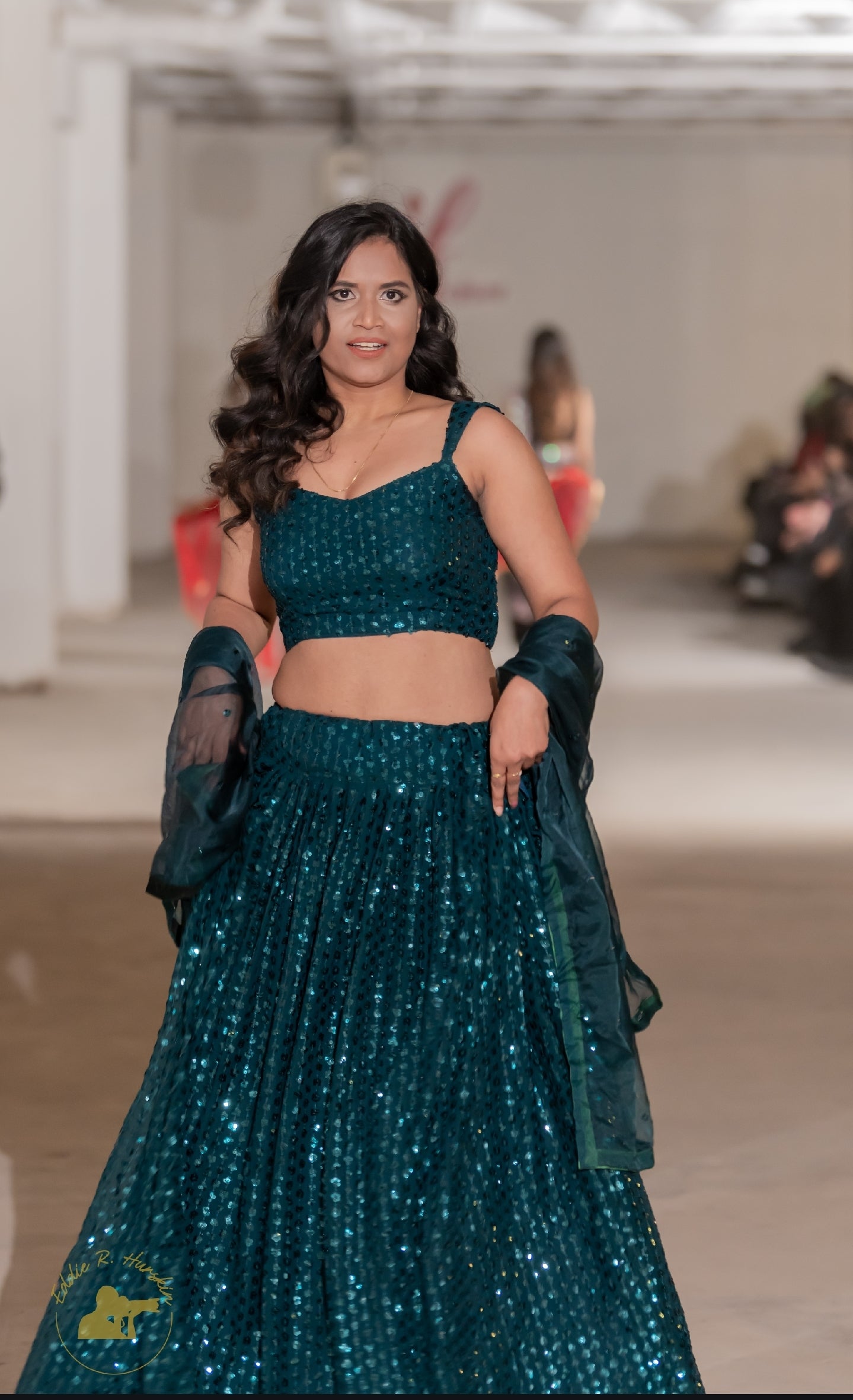 Green Sequence Lehenga