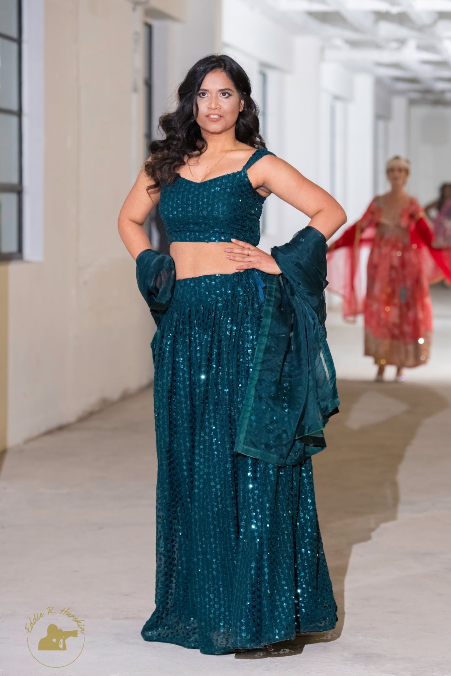 Green Sequence Lehenga