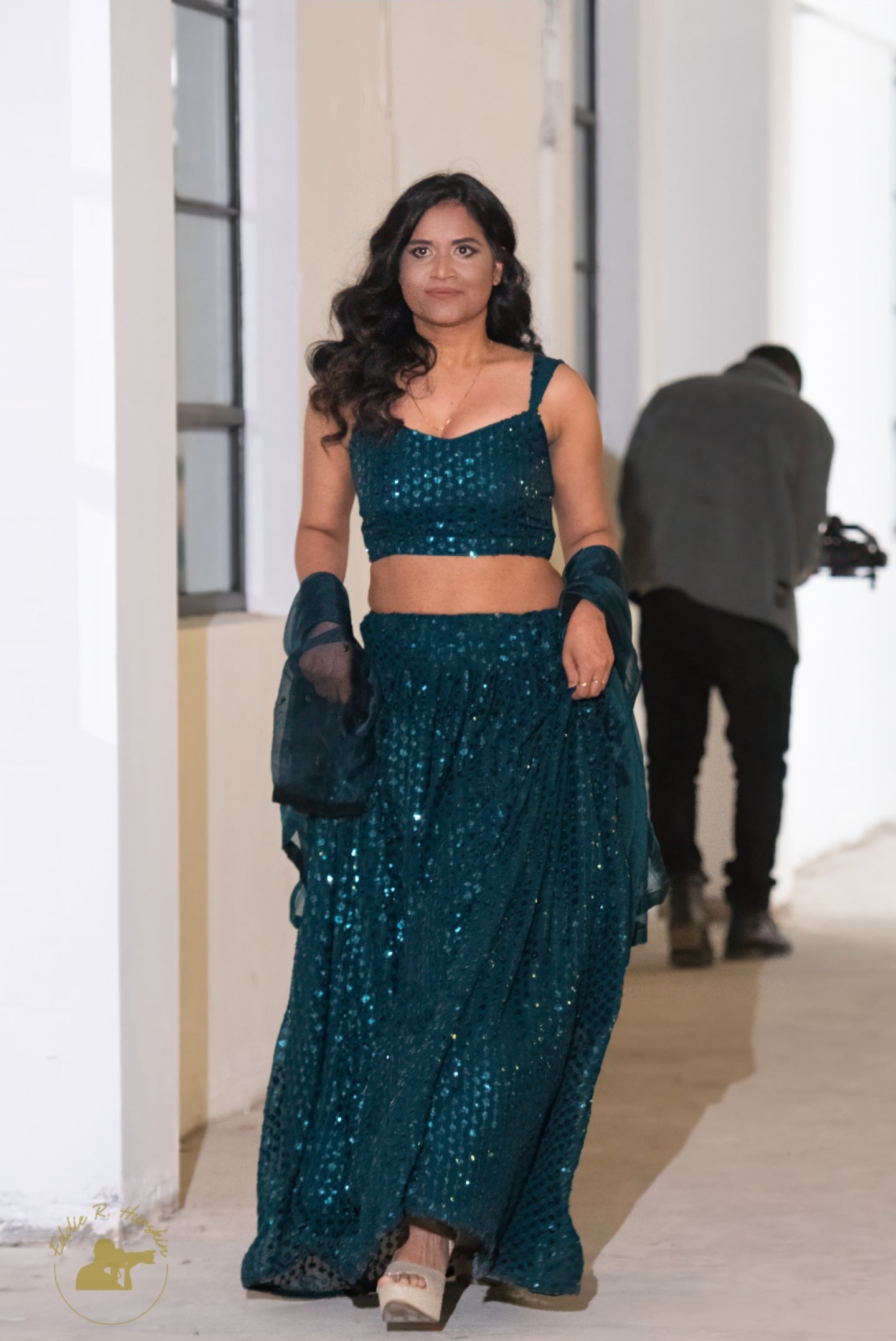 Green Sequence Lehenga