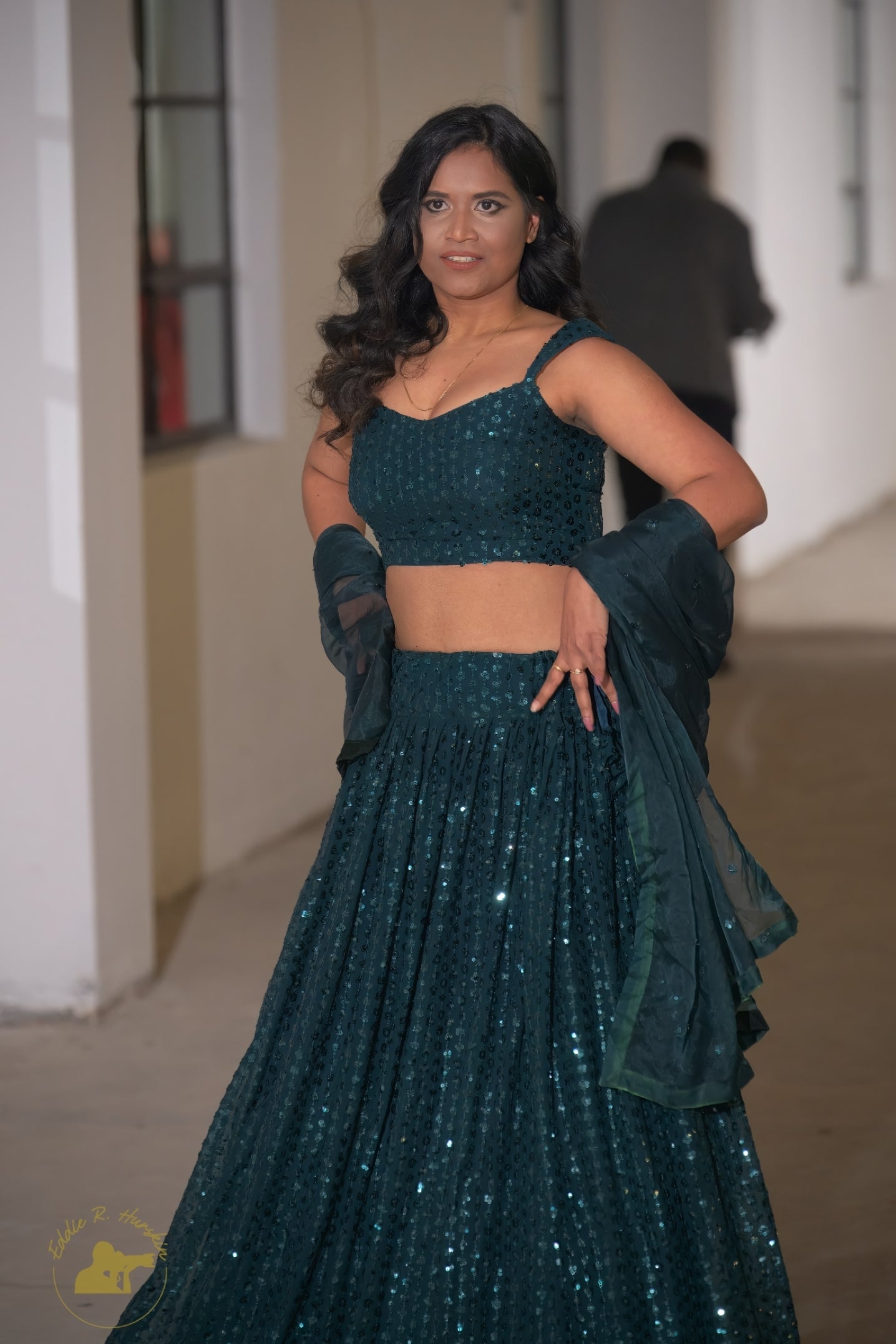 Green Sequence Lehenga