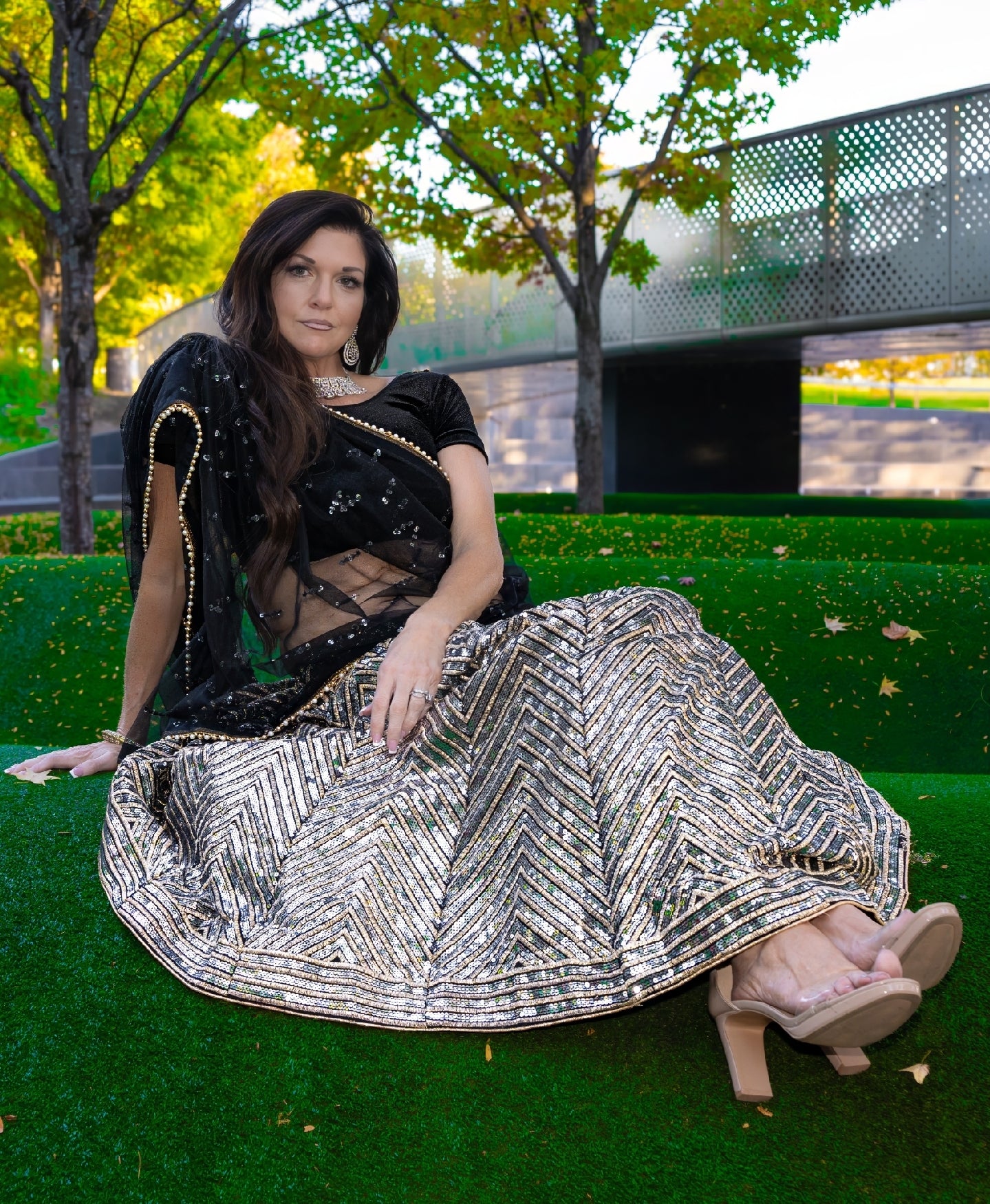 Black Sequence Lehenga