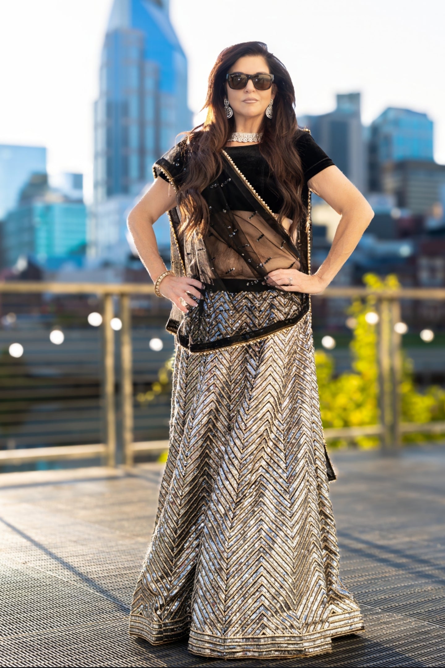 Black Sequence Lehenga