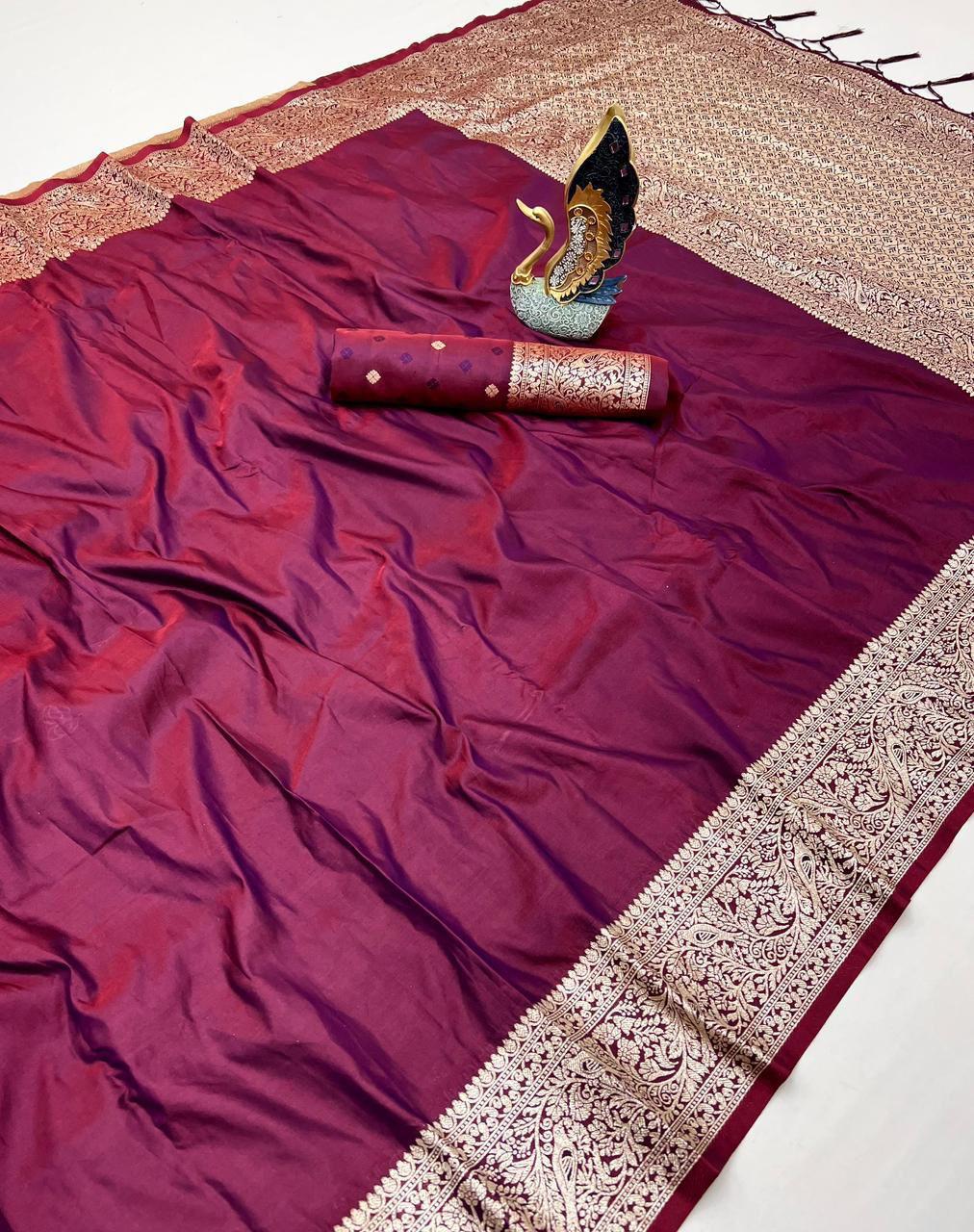 Soft Banarasi Silk Natural Zari Weaving Saree
