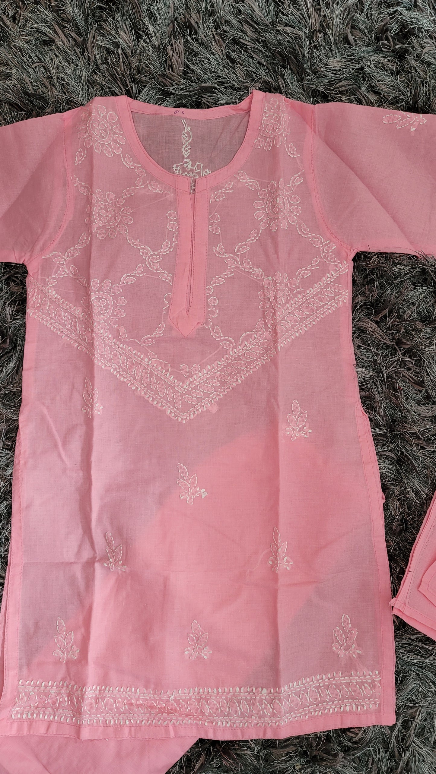 Cotton Chikankari Suit for Girls with Duppata