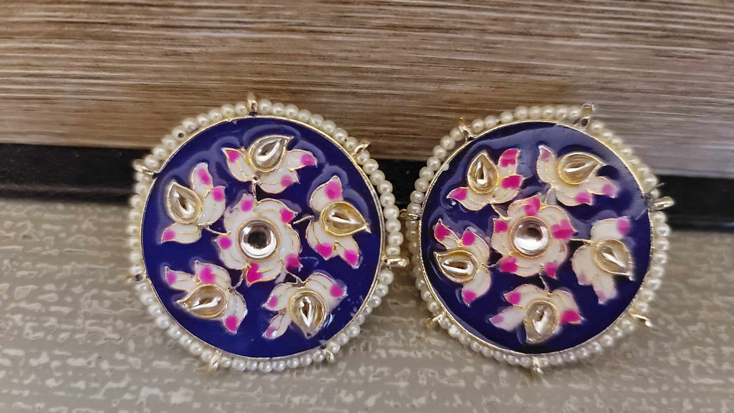 Meenakari Kundan Stud Earrings Style 5