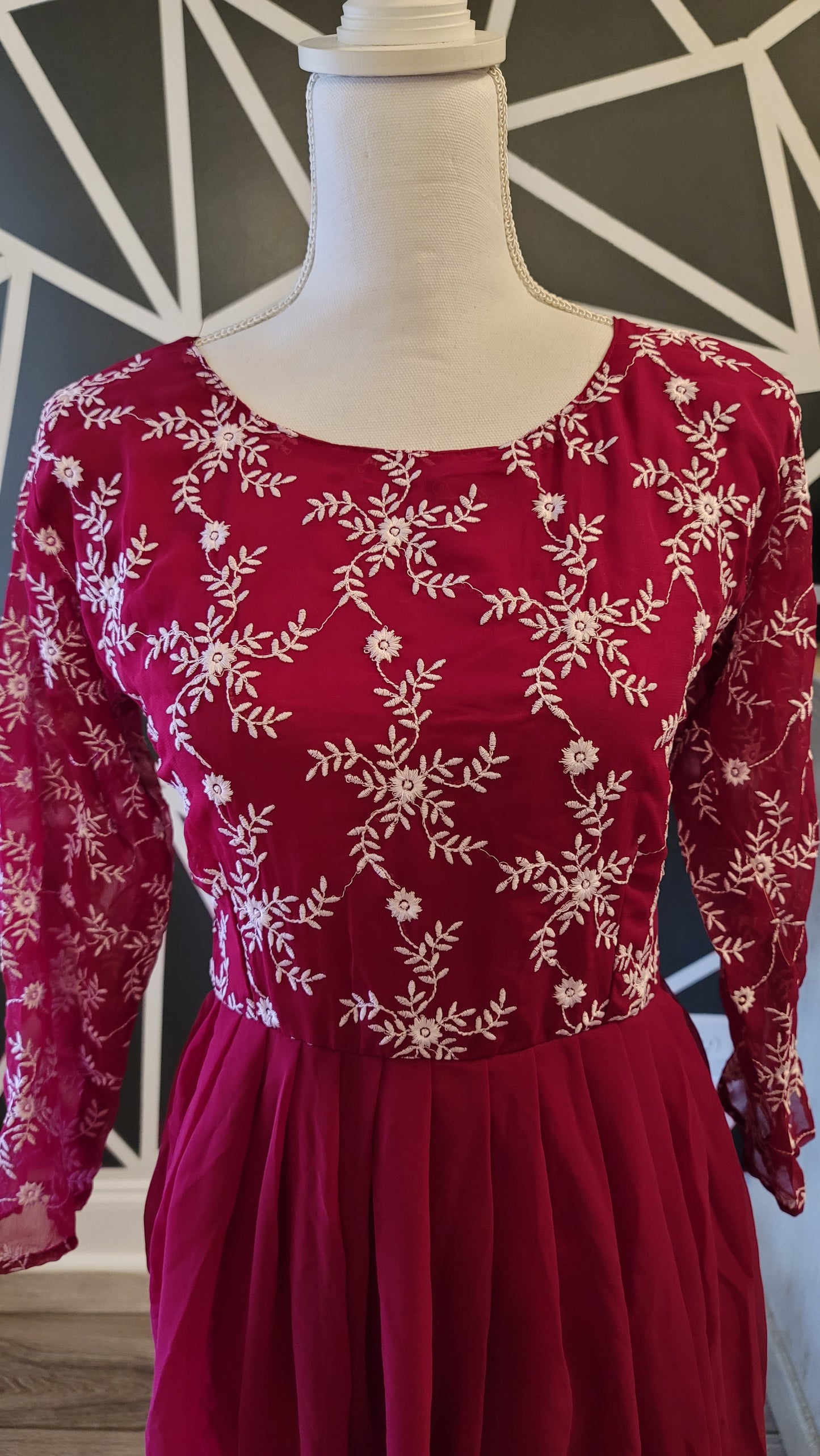 Georgette Thread Embroidery Gown