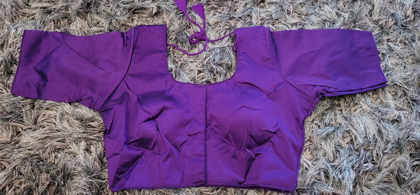 Fully Stitched Plain Blouse with Sleeves