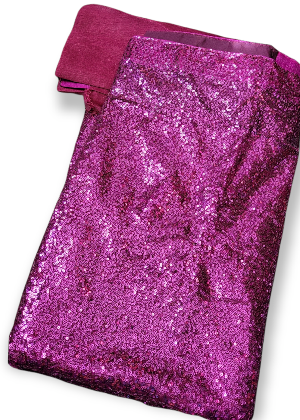 Wine Sequins Saree with Blouse Piece