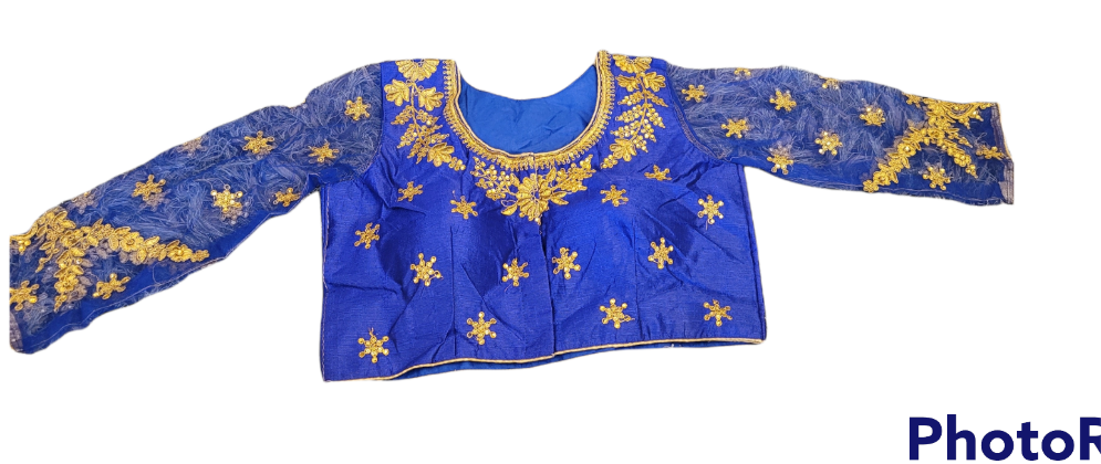 Designer Full Stitched Blouse withe Net Sleeves
