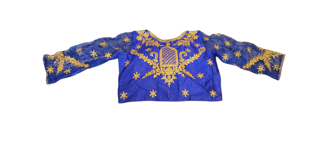 Designer Full Stitched Blouse withe Net Sleeves