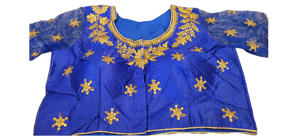 Designer Full Stitched Blouse withe Net Sleeves