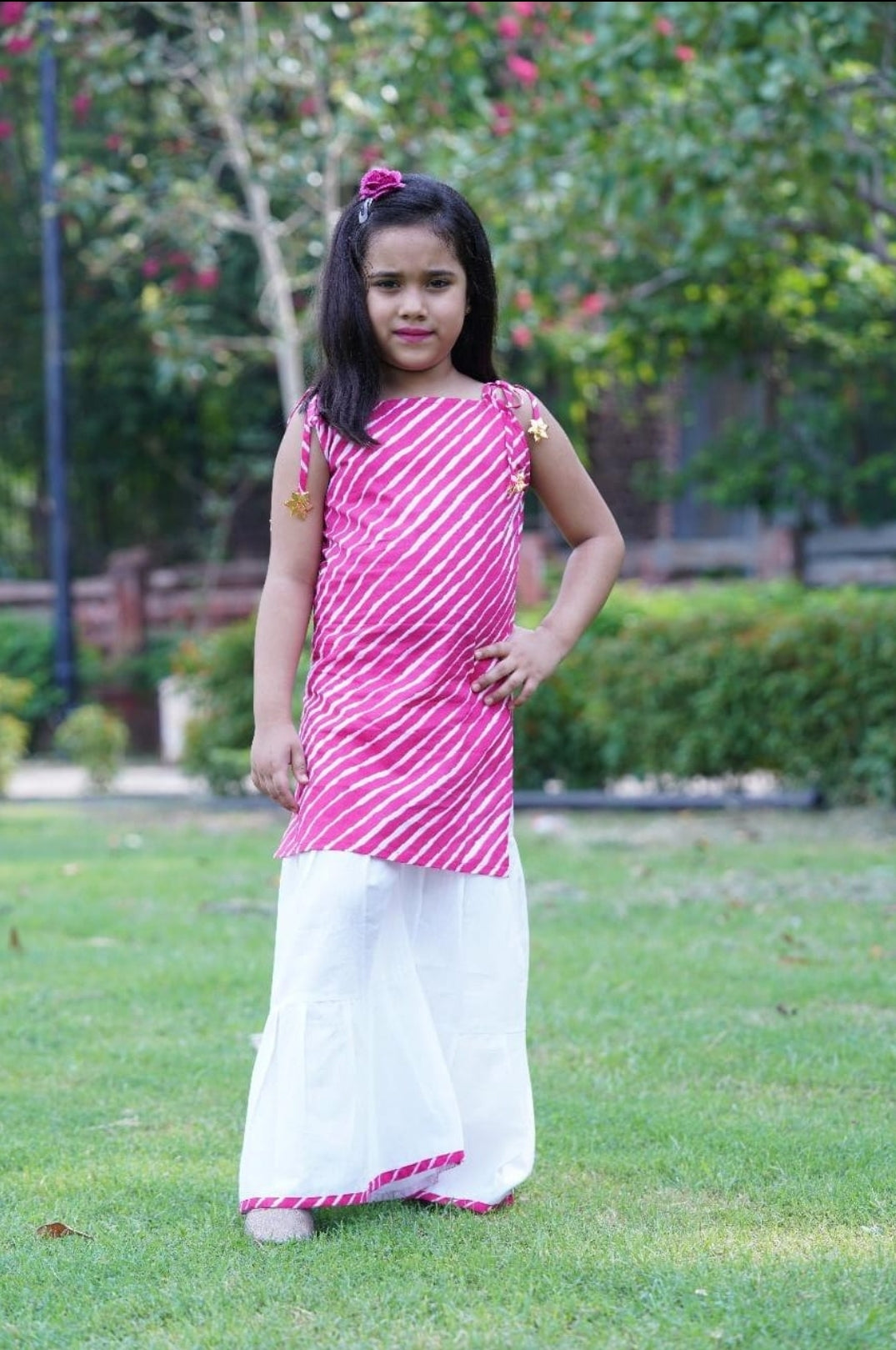 Girls Leheriya Cotton Sharara Set