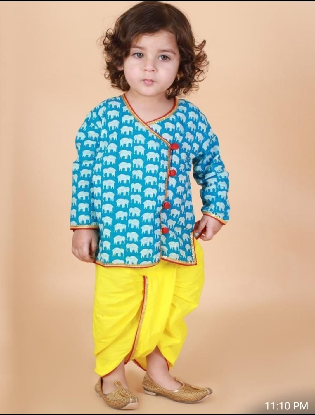 Elephant Print Dhoti Kurta Set