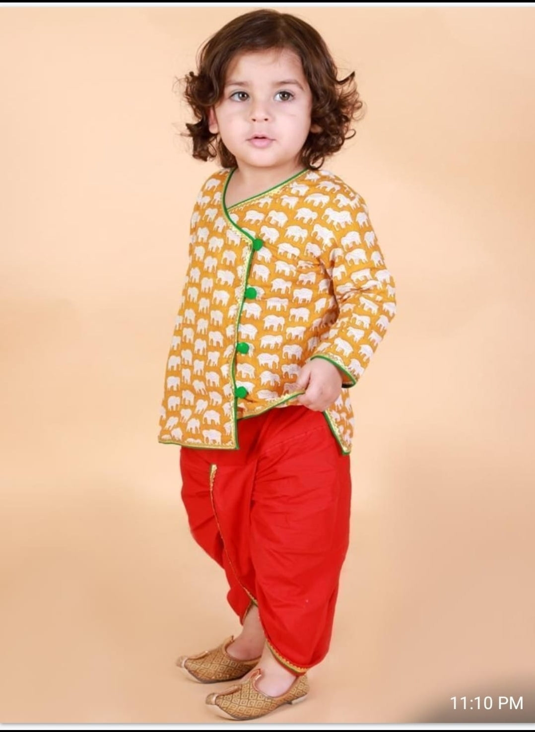 Elephant Print Dhoti Kurta Set