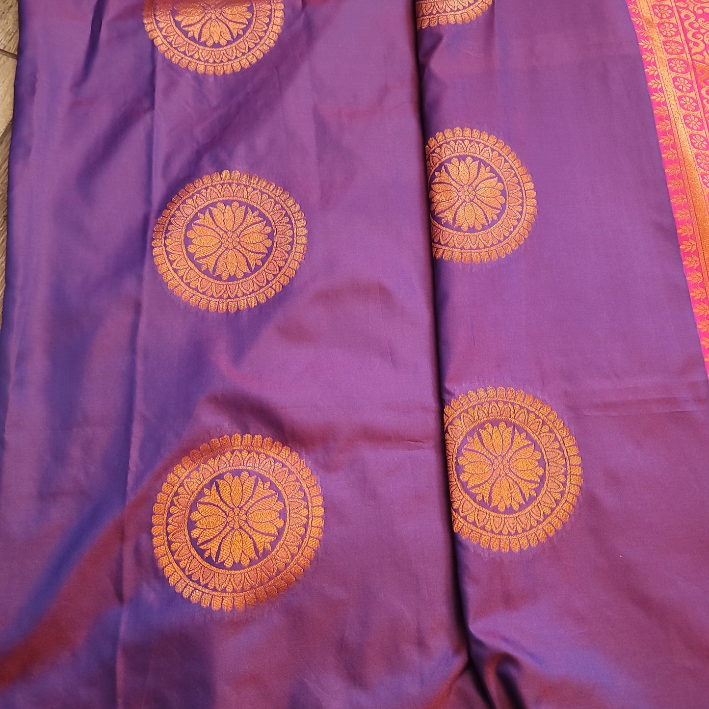 Purple/Pink Soft Banarasi Silk Saree