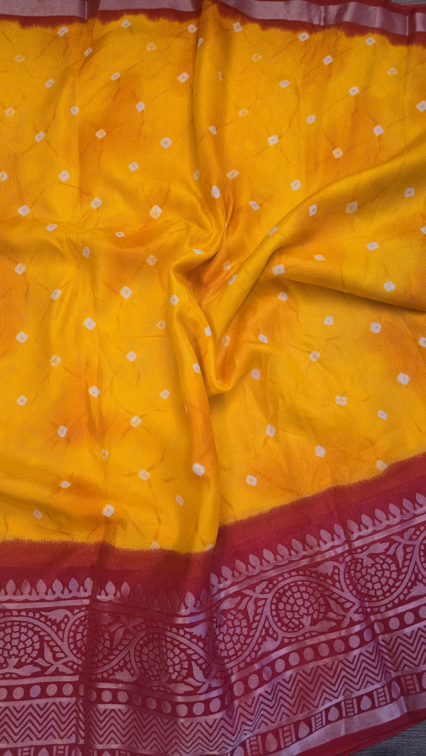 Bandhej Print Semi CottonSaree