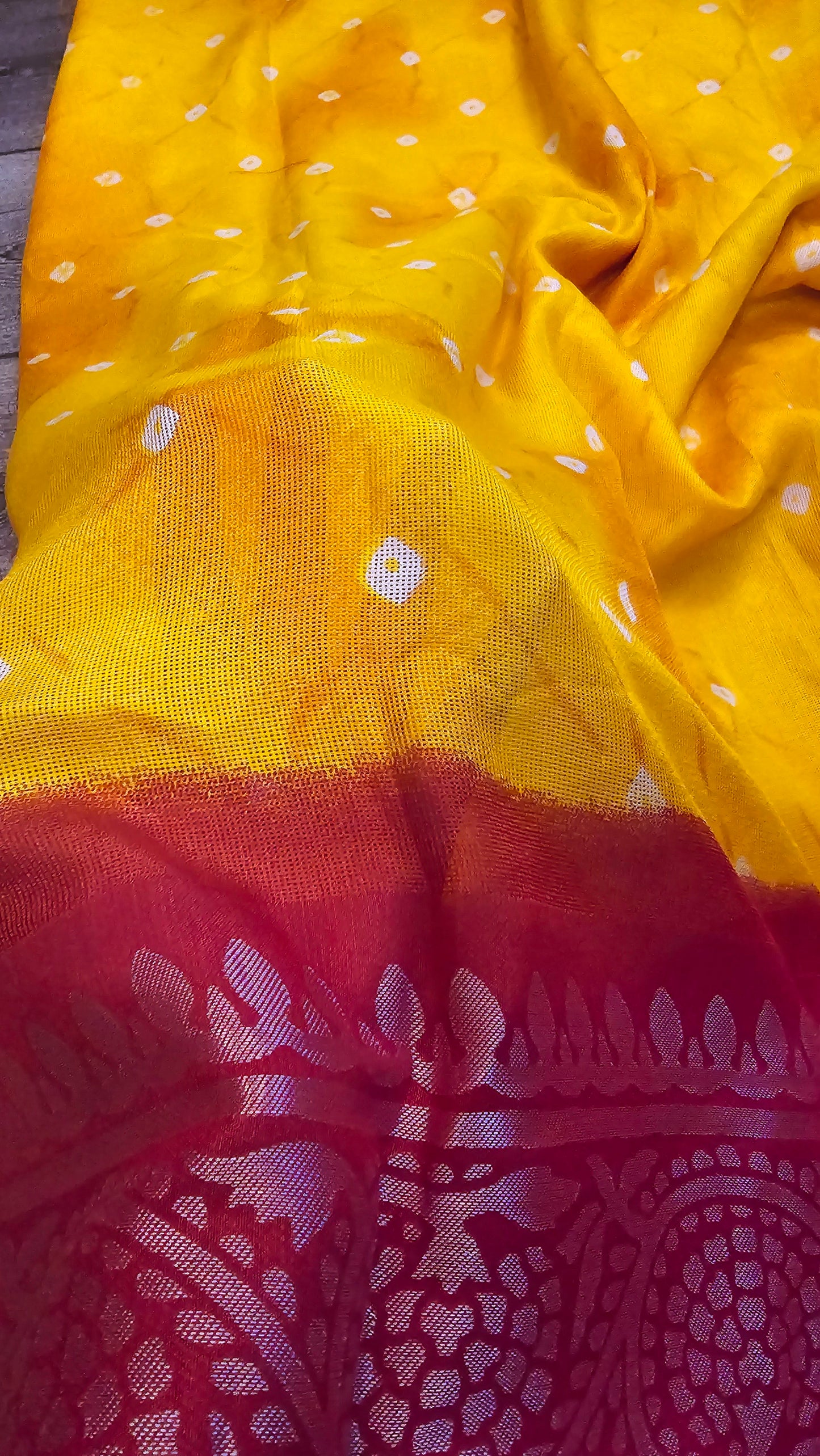 Bandhej Print Semi CottonSaree