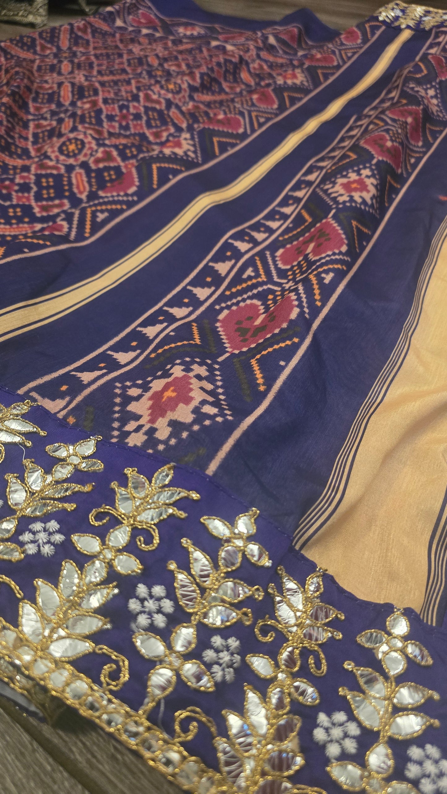 Purple patola saree with gota Pati work